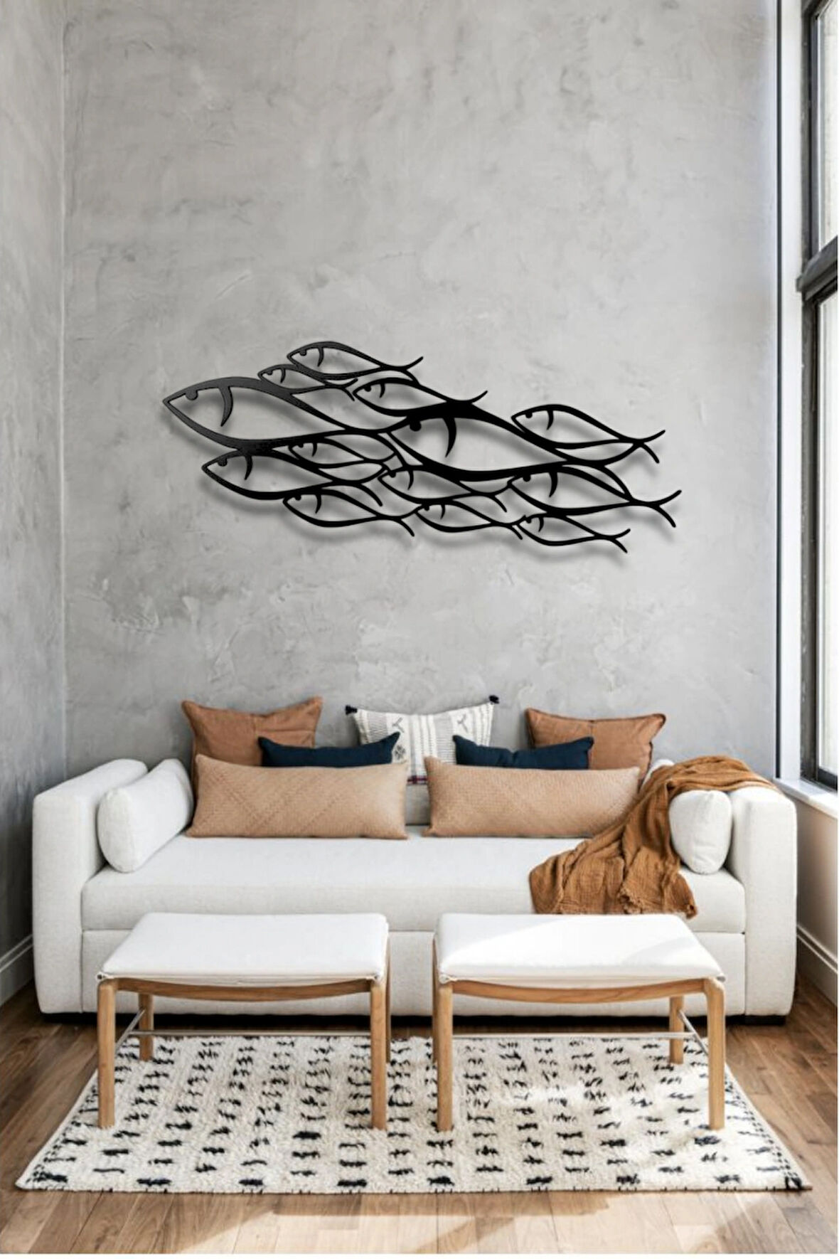 FAMİLY FİSH MODERN METAL DUVAR DEKORU