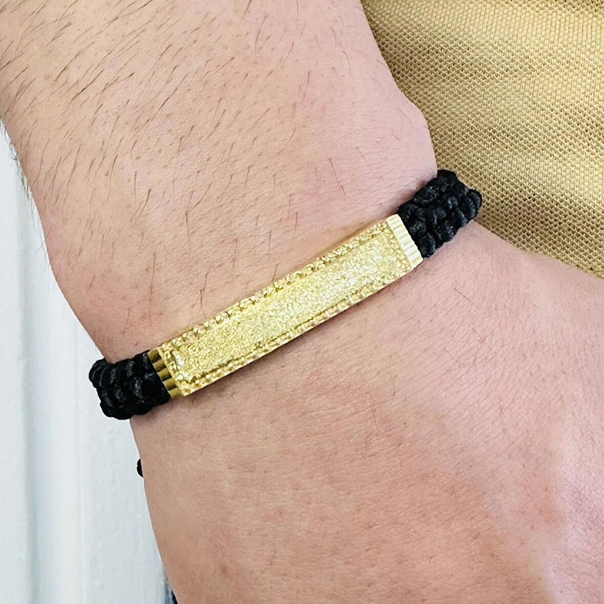 Gümüş Erkek Bileklik ,14k Altın Kaplama ,sim Desen Isim Yazılabilir Şık Hediye