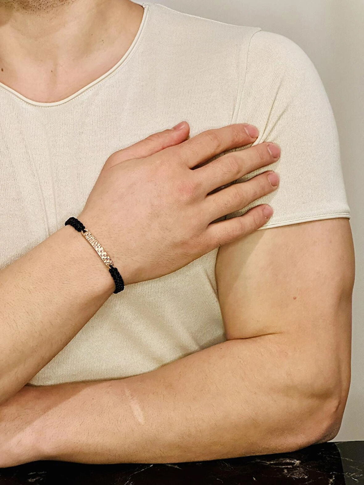  Erkek Bileklik, Gümüş Altın Kaplama Özel Tasarım Bileklik, Şık Hediye