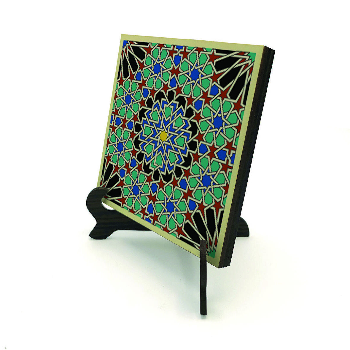 İslami Geometrik Desen (El Hamra Sarayı, Fas)Baskılı MDF Masaüstlük