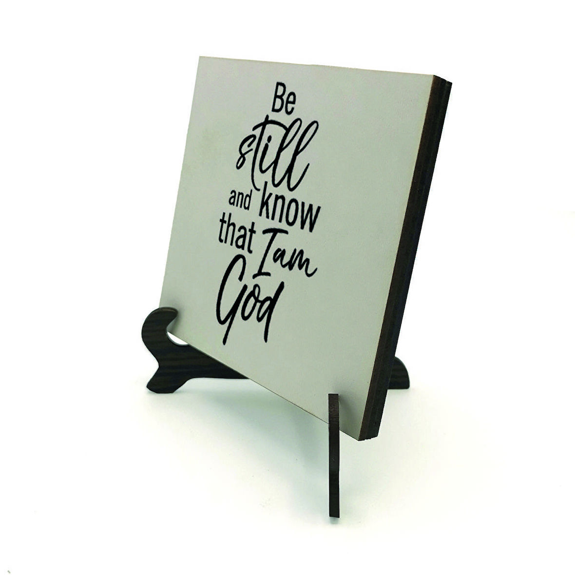 Zebur 46:10 AyetiBaskılı MDF Masaüstlük