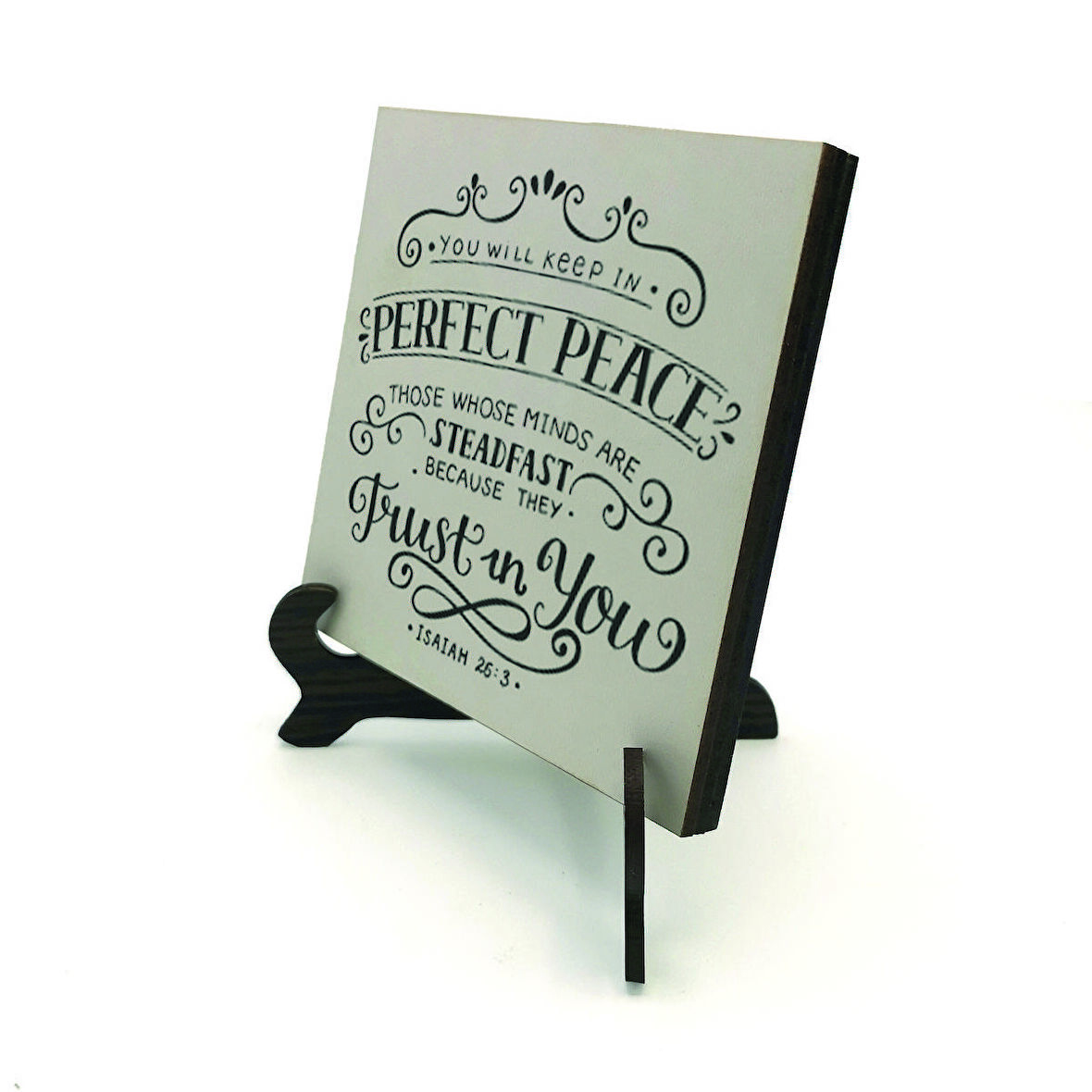 Yeşaya 26:3 AyetiBaskılı MDF Masaüstlük