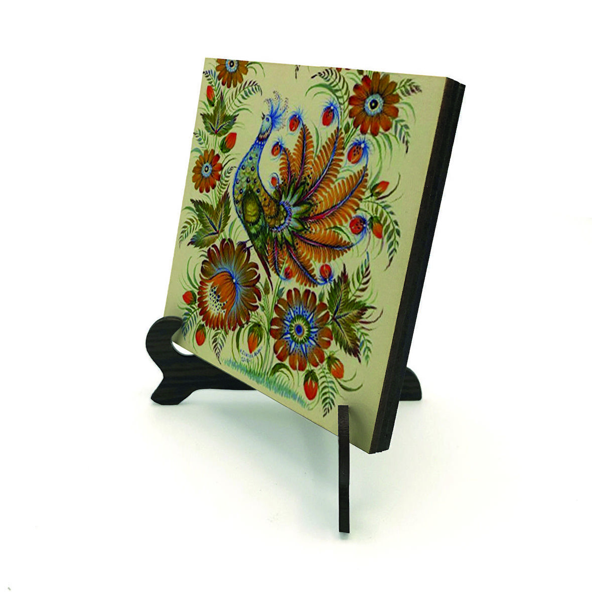 Tavus KuşuBaskılı MDF Masaüstlük