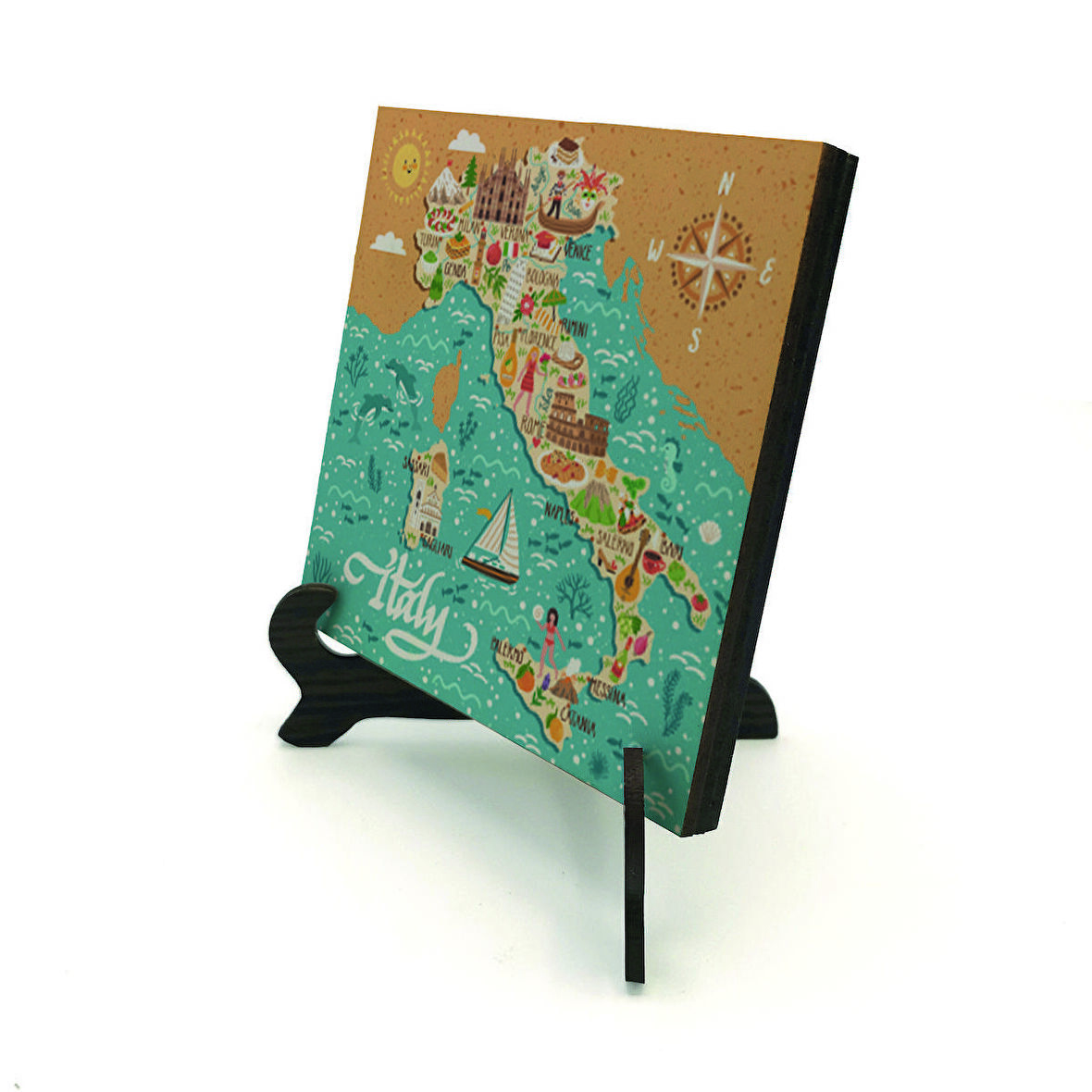 İtalya SembolleriBaskılı MDF Masaüstlük