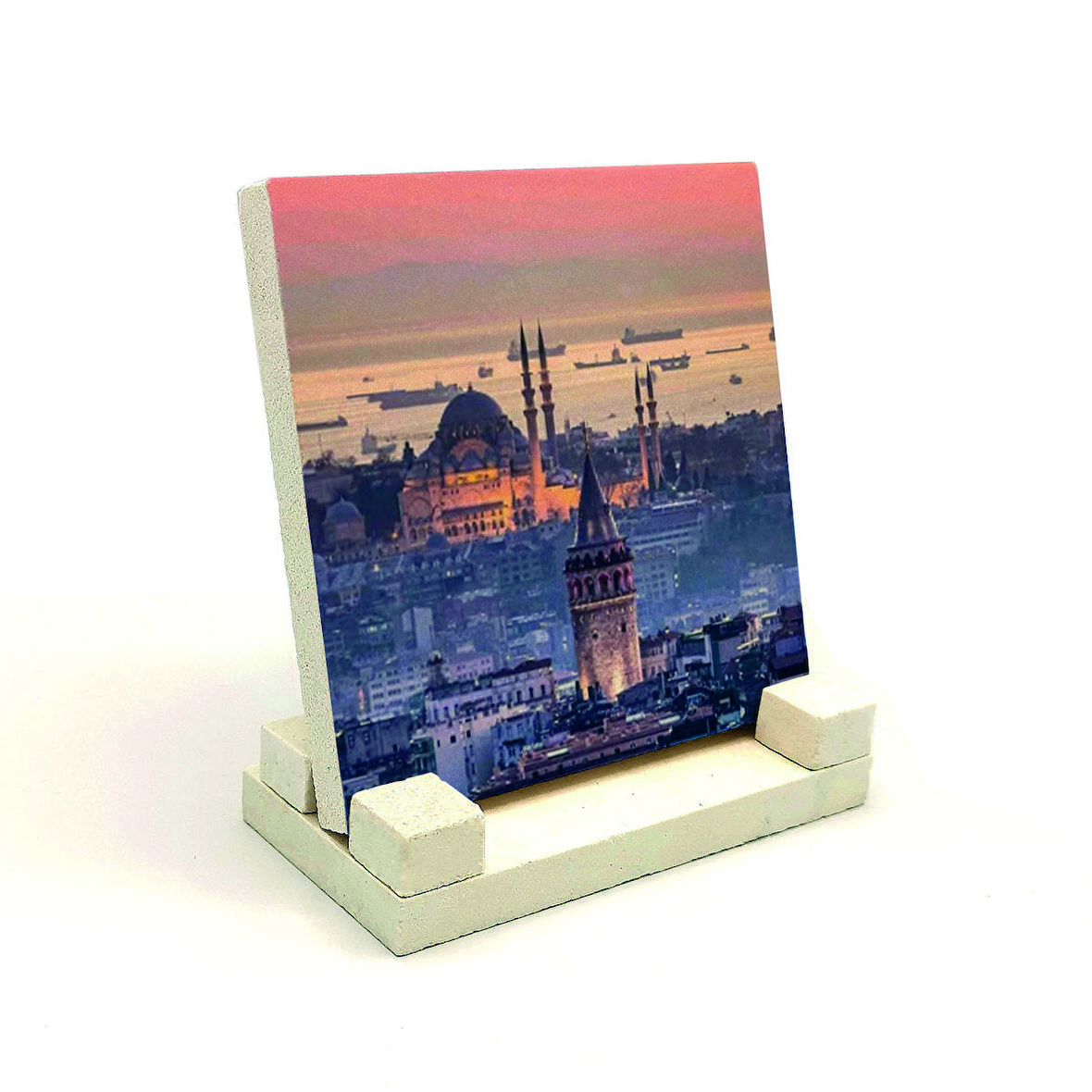 Galata Kulesi ve Süleymaniye CamiiBaskılı MDF Masaüstlük