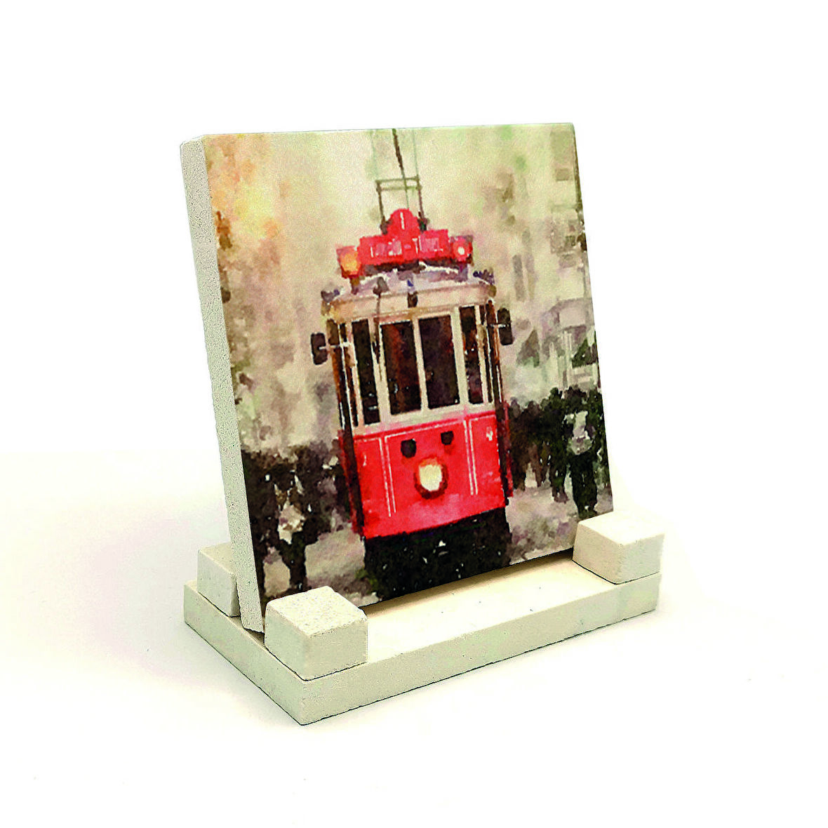 Nostaljik Tramvay Baskılı MDF Masaüstlük