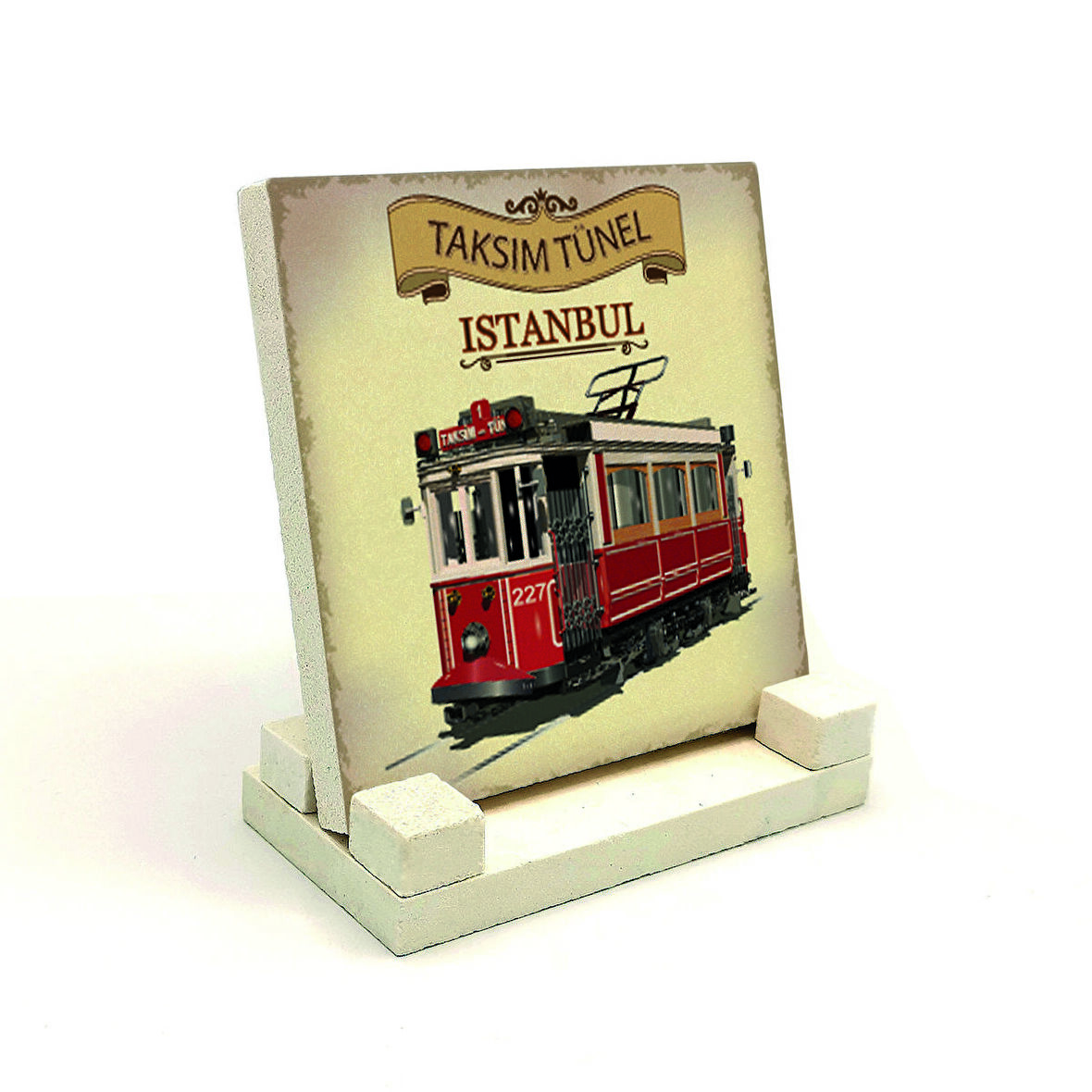 Nostaljik Tramvay Baskılı MDF Masaüstlük