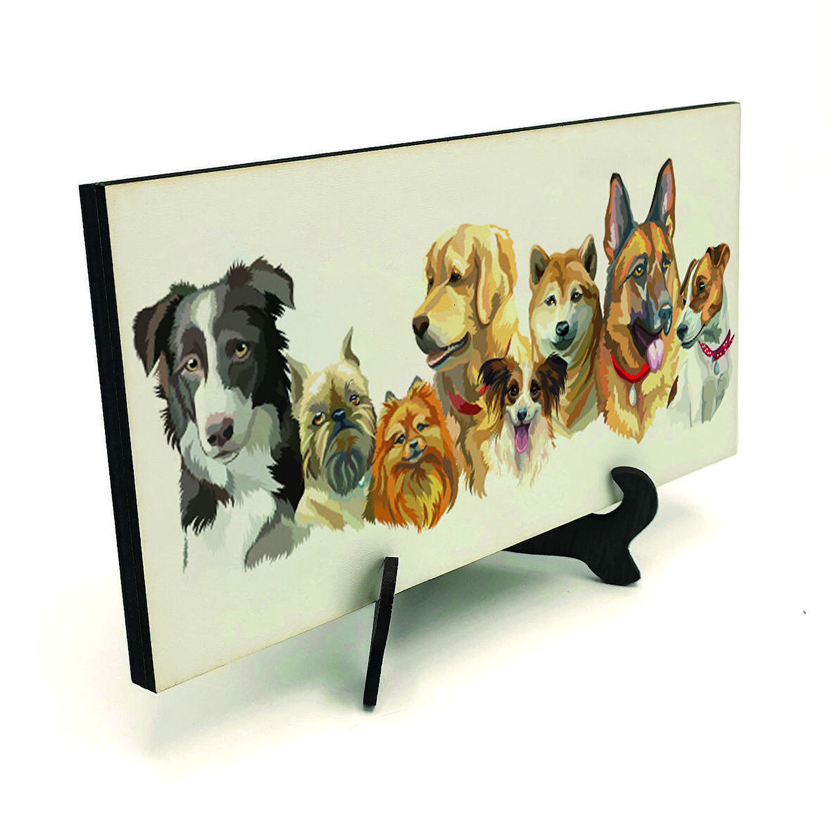 Sevimli Köpekler Baskılı MDF Masaüstlük