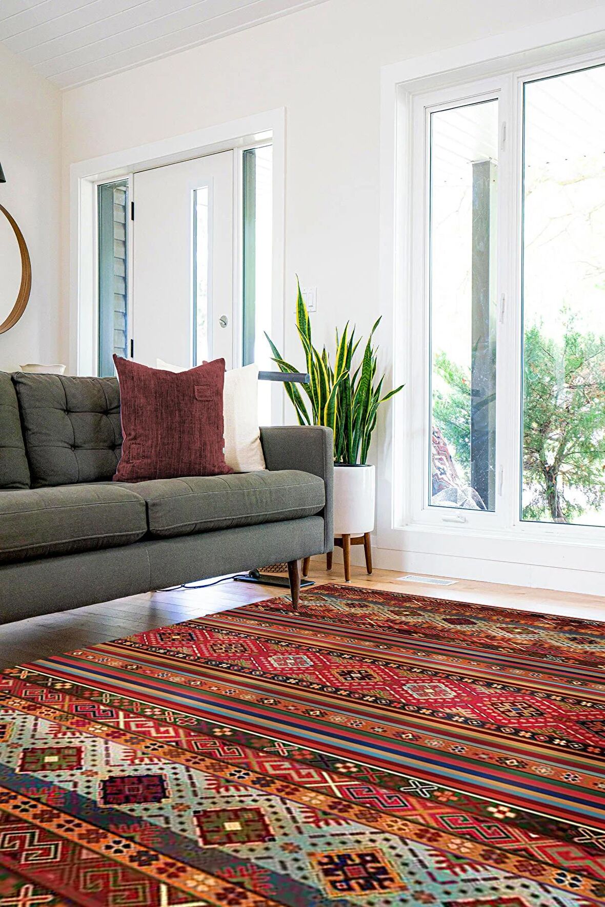 Mdl-832 Dijital Baskı Makinada Yıkanılabilir Şönil Pamuk Dokuma Kilim Salon Ve Yatak Odası Halısı MDL-832, 80*150