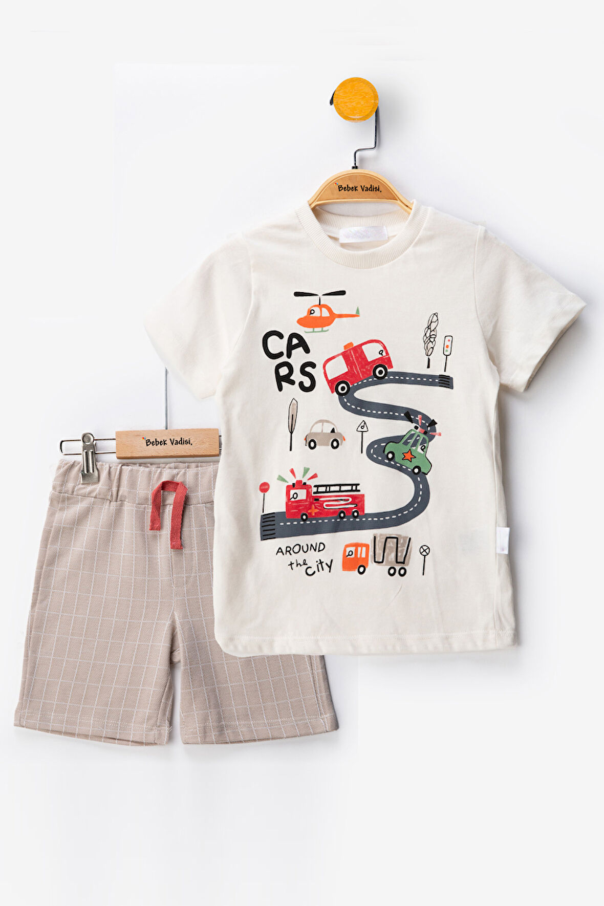 Arabalı Şortlu Erkek Bebek alt ust Takım Erkek Bebek Takım İkili Erkek Çocuk Takım Erkek Bebek Giyim