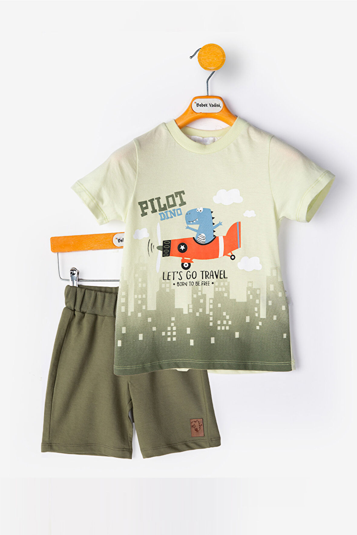 Dinazor Erkek Bebek alt ust Takım Şortlu Erkek Bebek Takım İkili Erkek Çocuk Takım Erkek Bebek Giyim