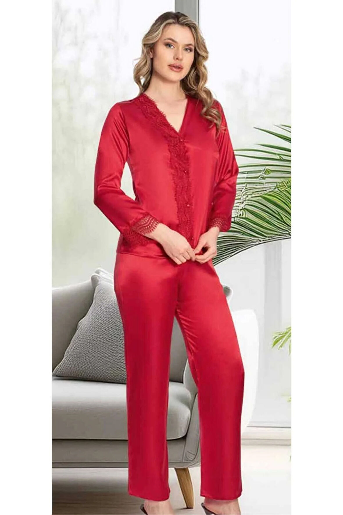 Kutulu Çeyizlik Saten Dantelli Altılı Set-355