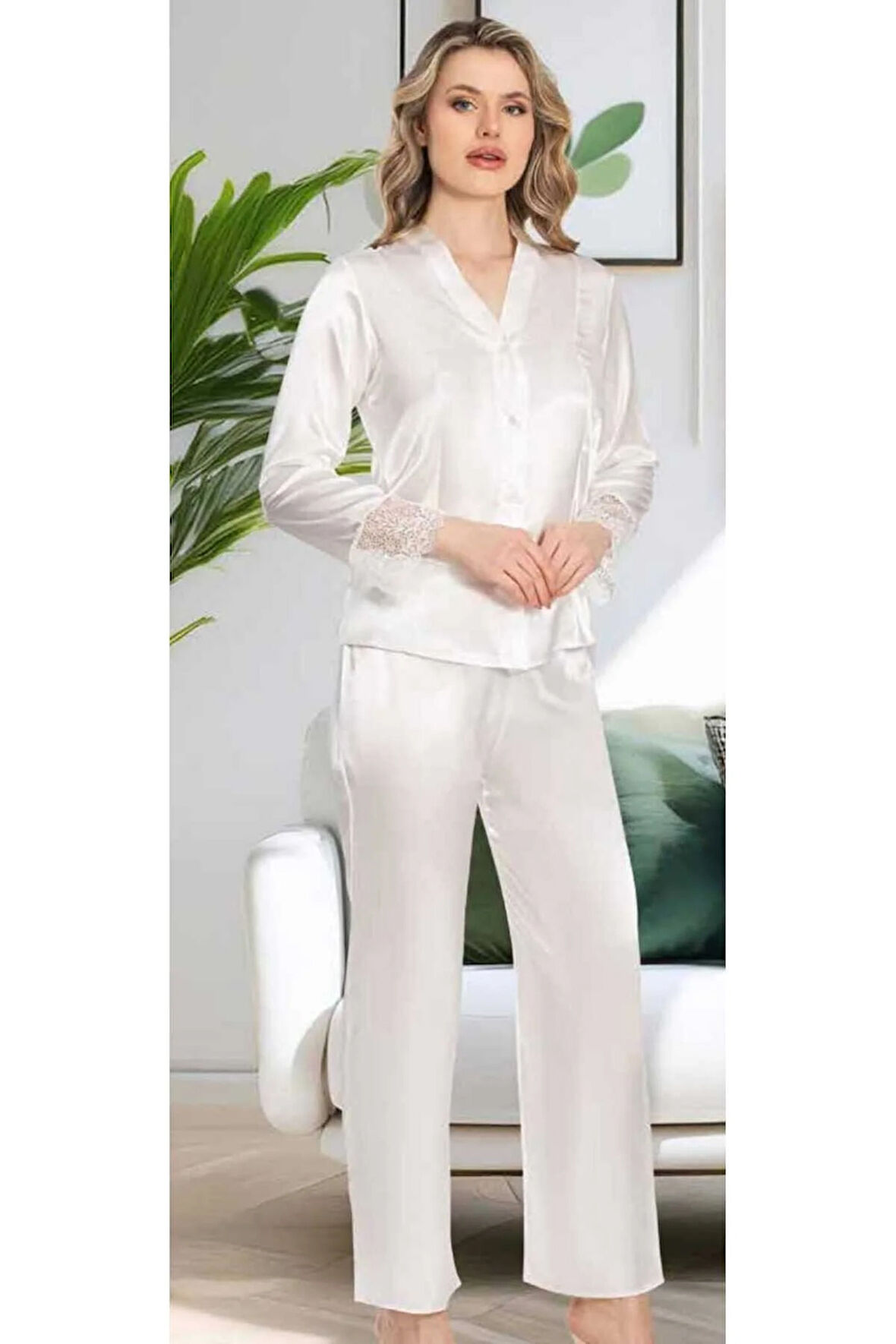 Kutulu Çeyizlik Saten Dantelli Altılı Set-360