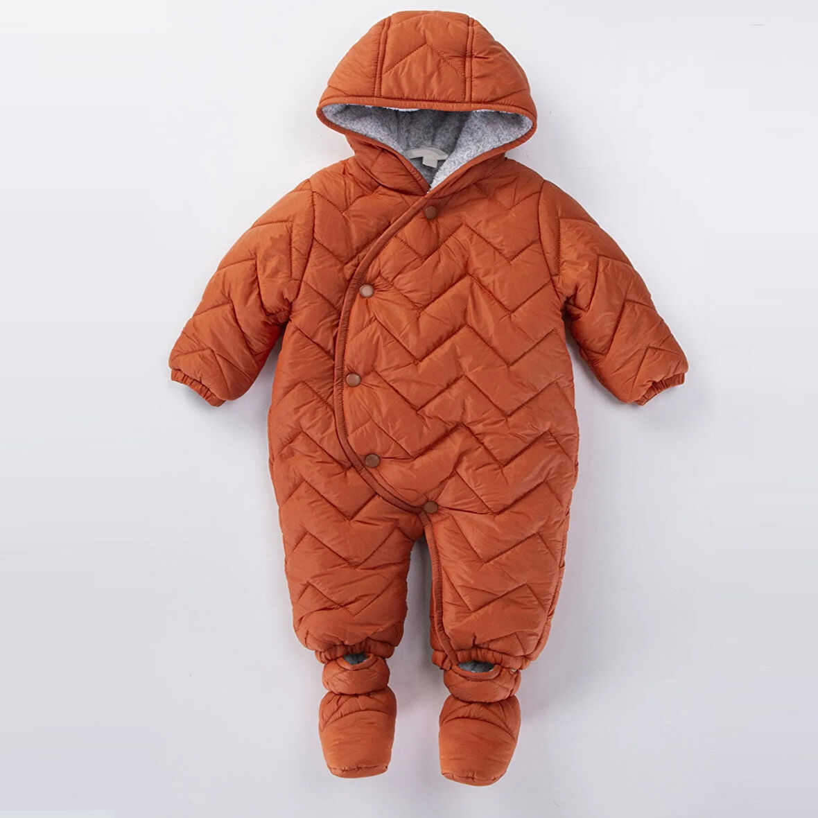 Kapitone İçi Kürklü Peluş Çıtçıtlı Kışlık Kapüşonlu Çocuk Erkek Bebek Astronot Tulum Kozmonot Mont