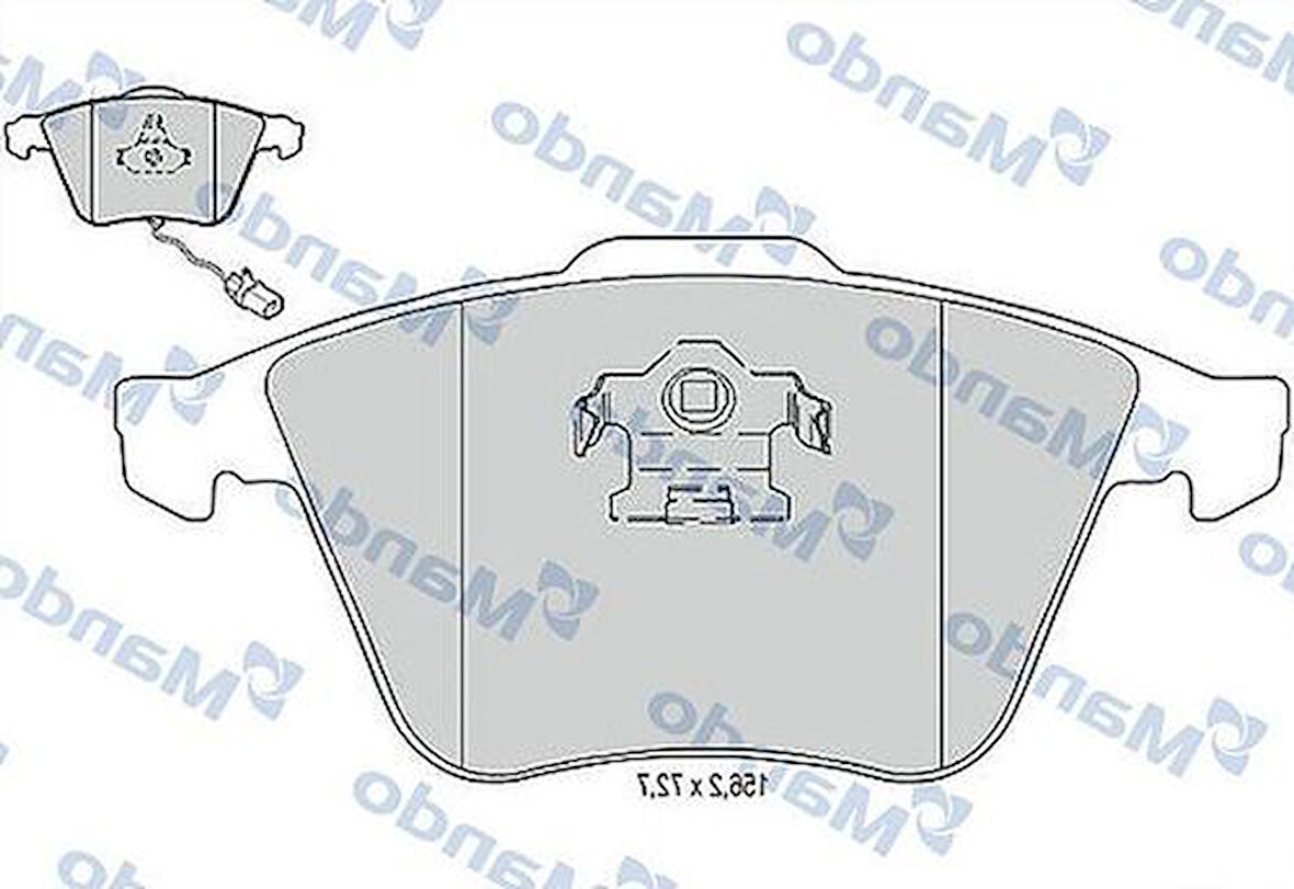 Mando MBF015369 Ön Fren Balatası Fişli Fabia 1.4 00-03 A6 1.8T 1.9TDI 2.0 2.4 2.5TDI 3.0 4.2 97-04 4B0698151R