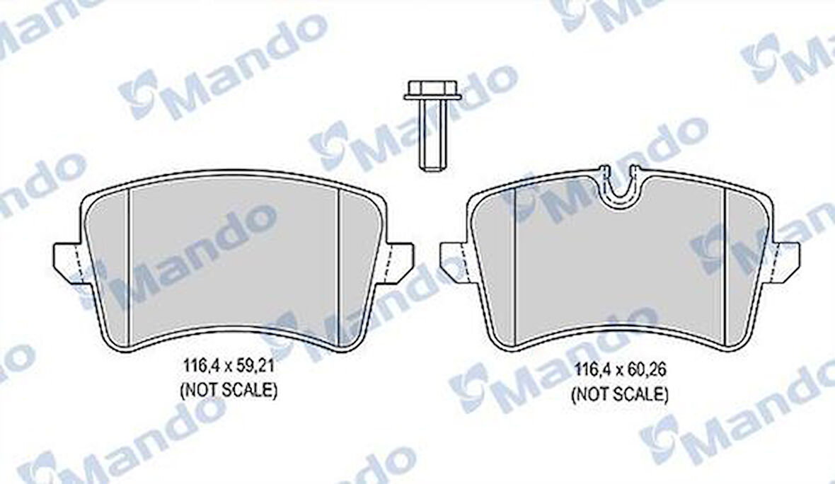 Mando MBF015384 Arka Fren Balatası A8 4H 3.0 TFSI Quattro 4.2 FSI Quattro 3.0 TDI Quattro 4.2 TDI Quattro 11 09 1KW 4H0698451D