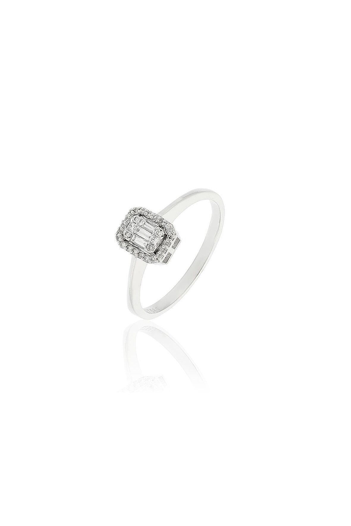 0,18 ct Baget Pırlanta Yüzük