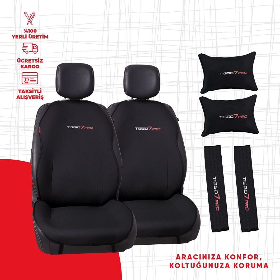 Chery Nakışlı Minder Seti