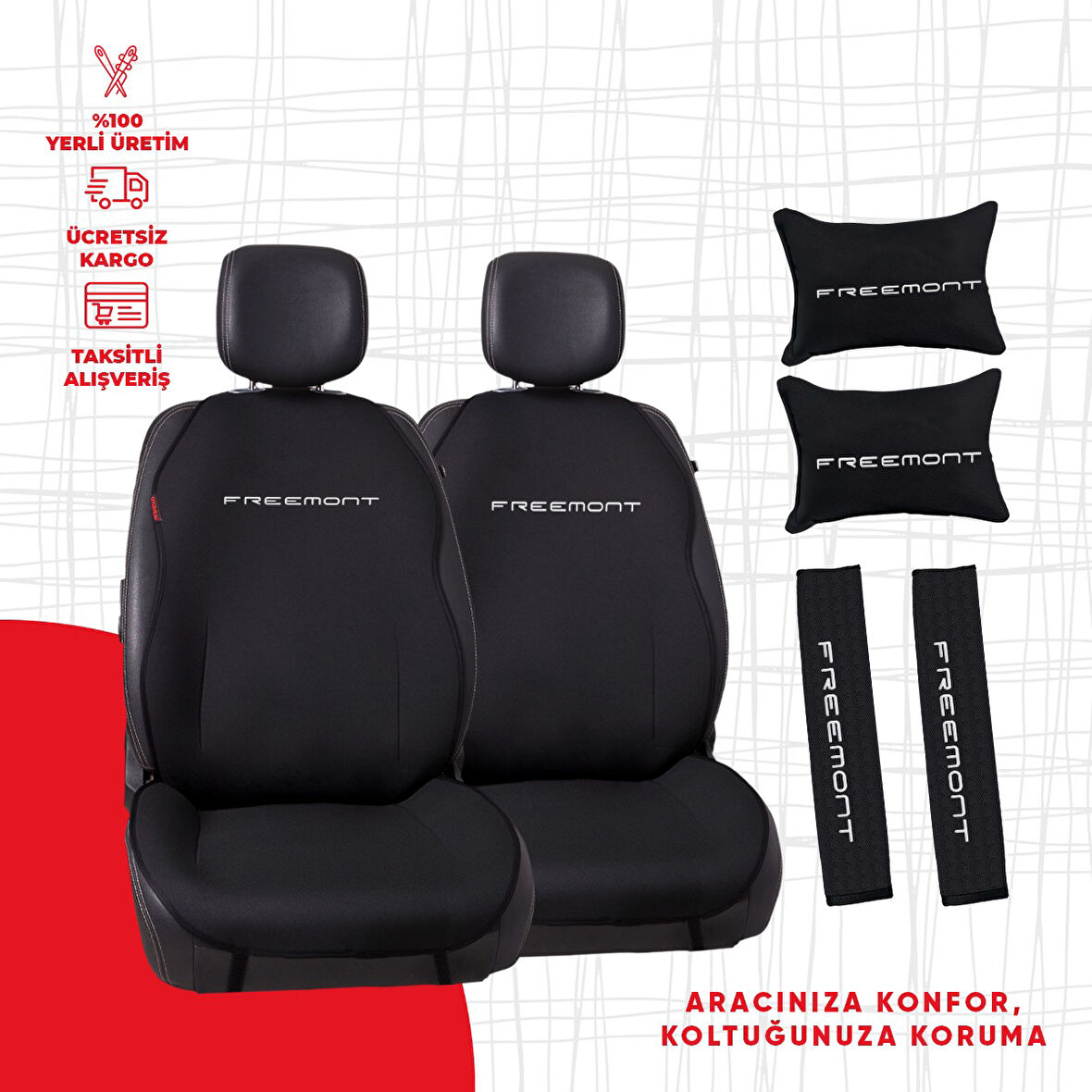 Fıat Freemont Nakışlı Minder Seti