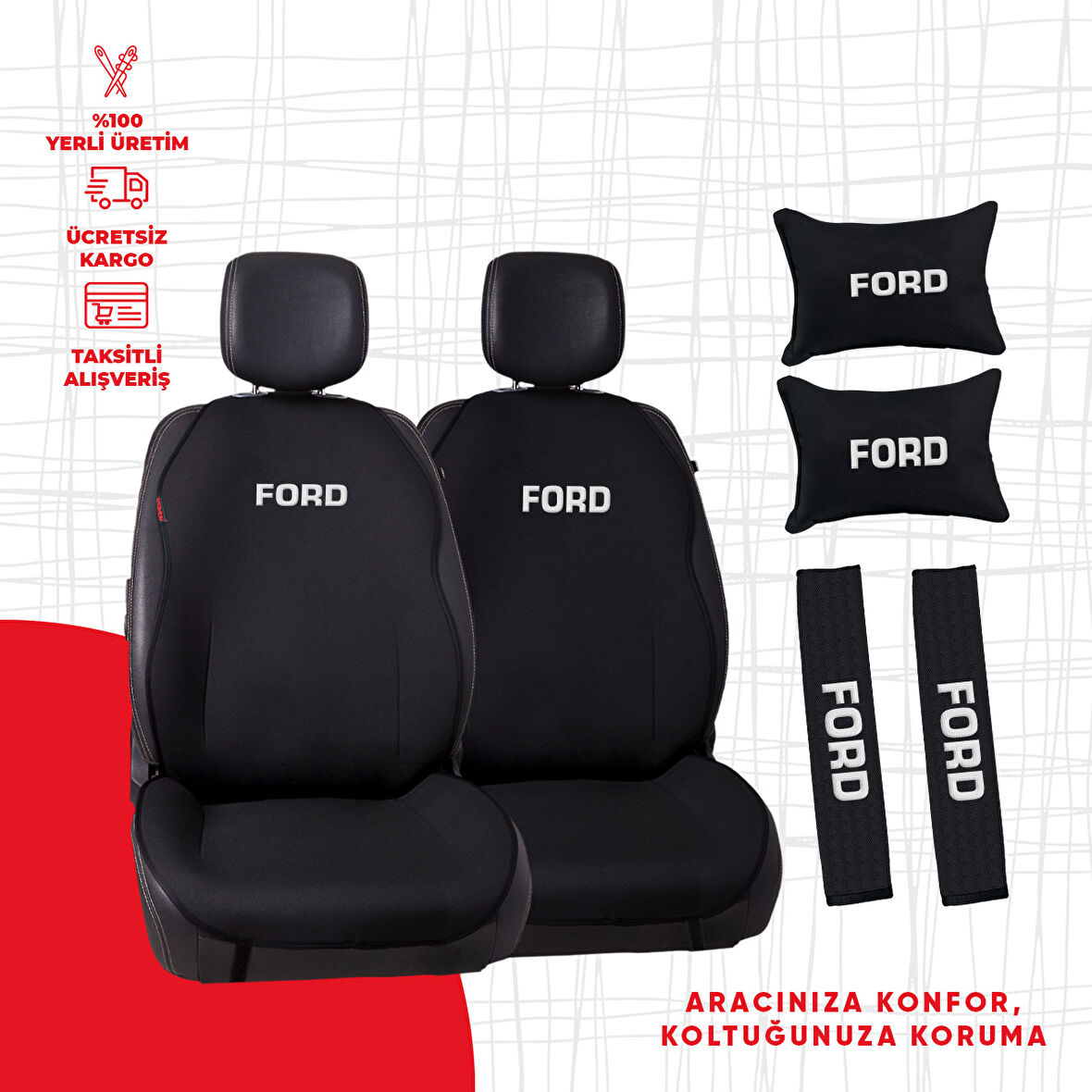 Ford Nakışlı Minder Seti