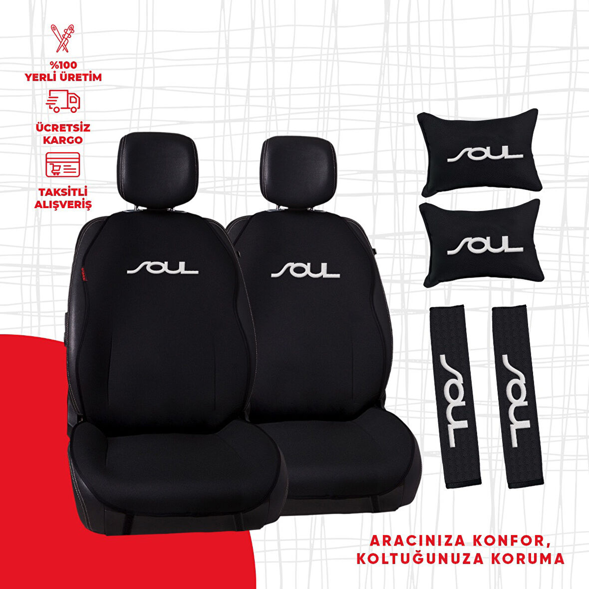 Kia Soul Nakışlı Minder Seti