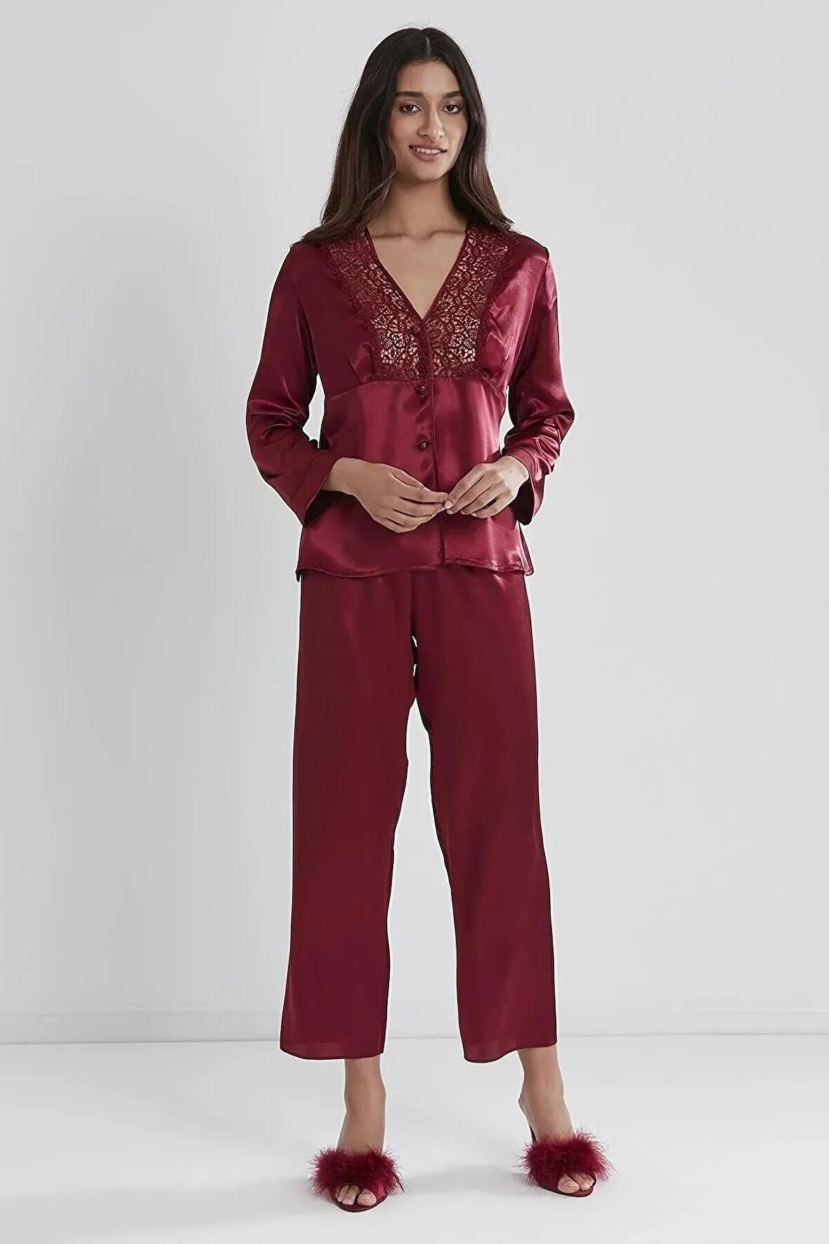 Saten Altılı Çeyiz Seti Terlik