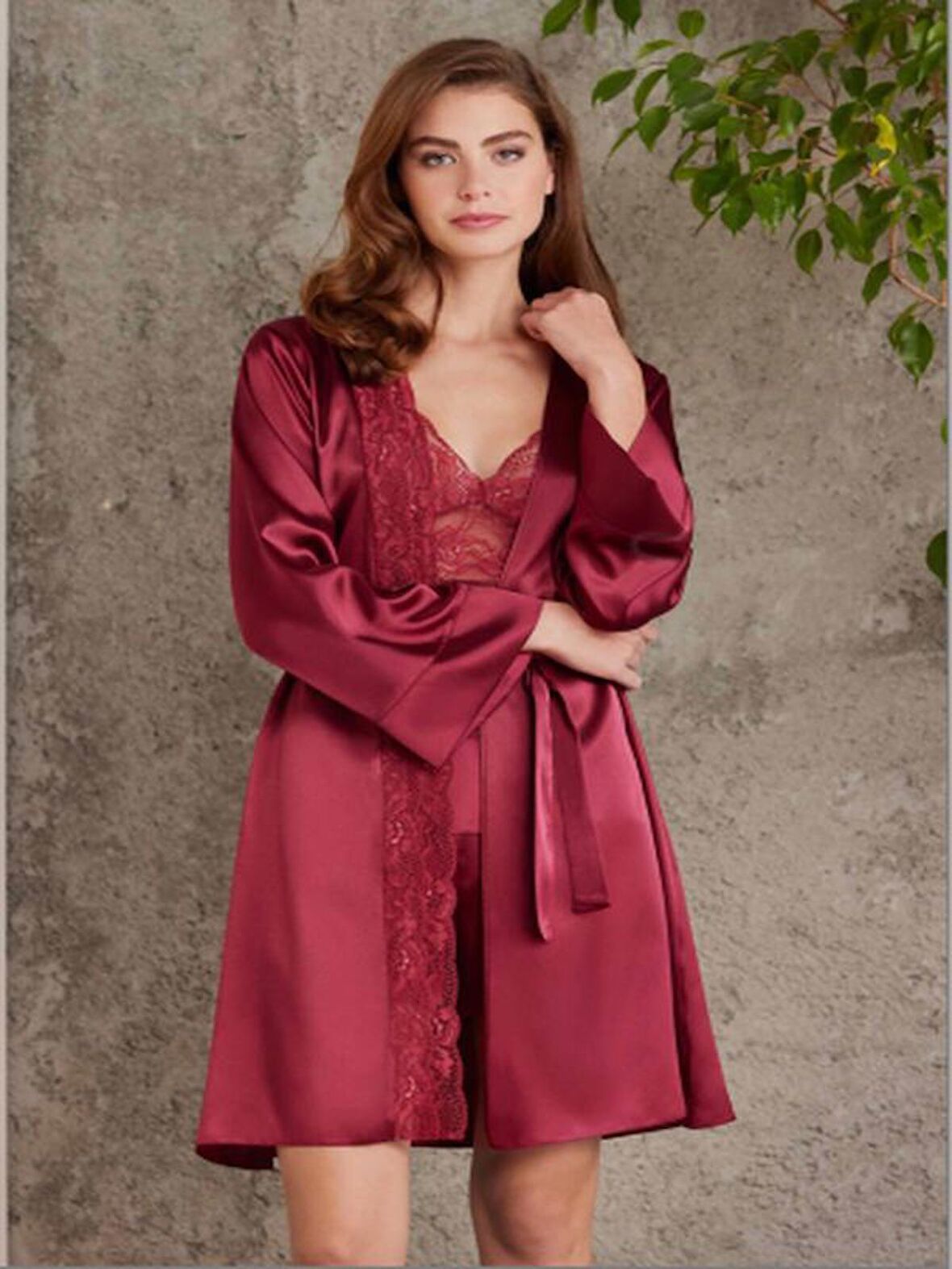  Saten Gecelik Sabahlık  Şort Takım 4Lü Gelin Çeyiz Seti - 7015