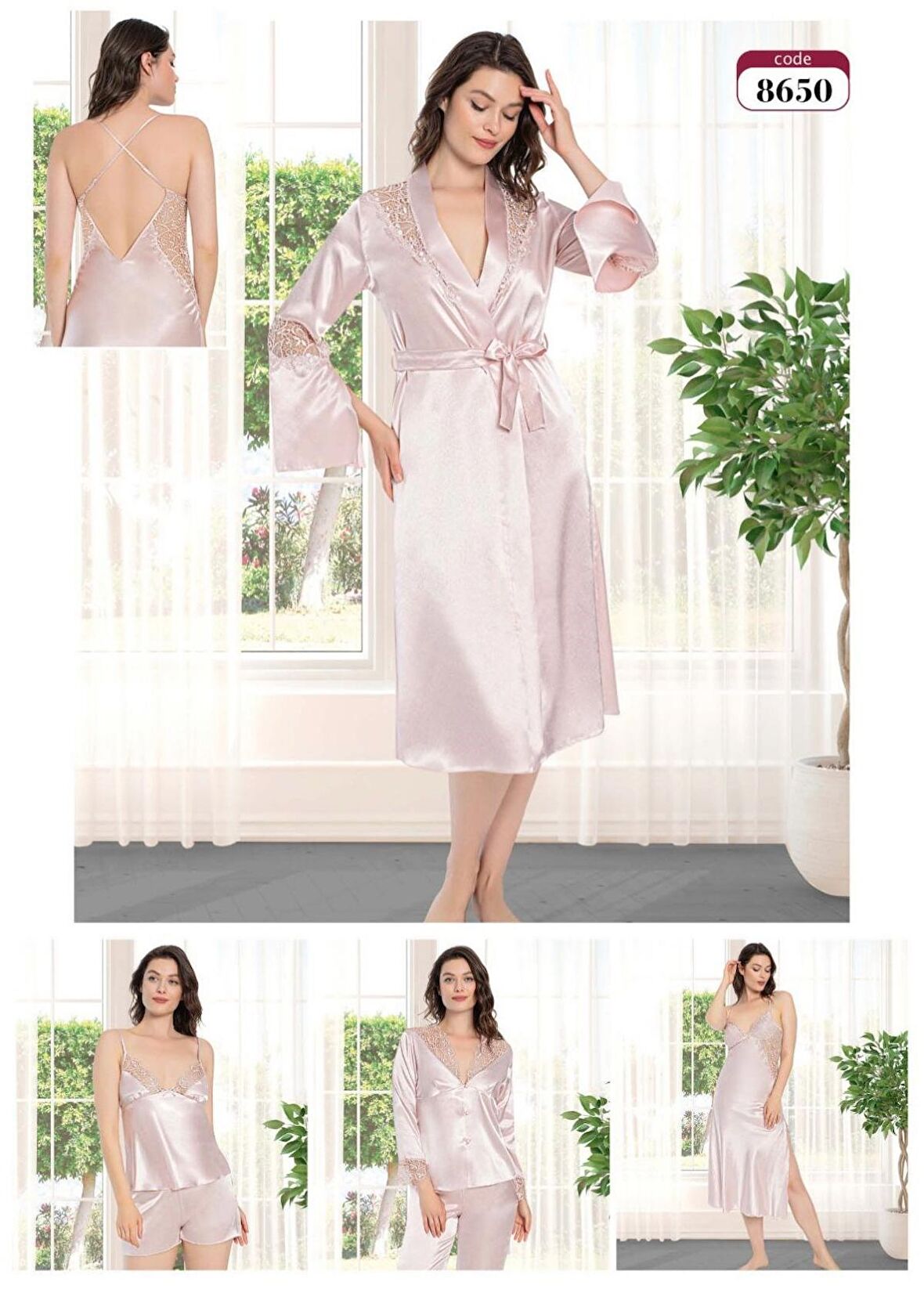 Alissa Kadın Saten Altılı Çeyiz Seti  8650