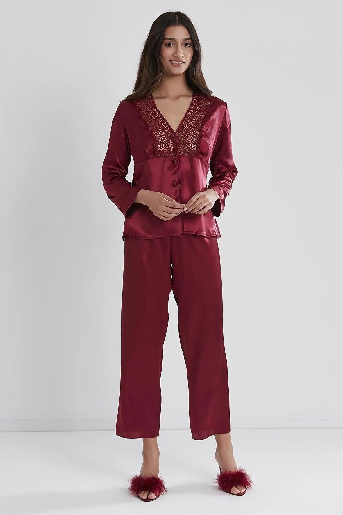 Saten Altılı Çeyiz Seti Terlik