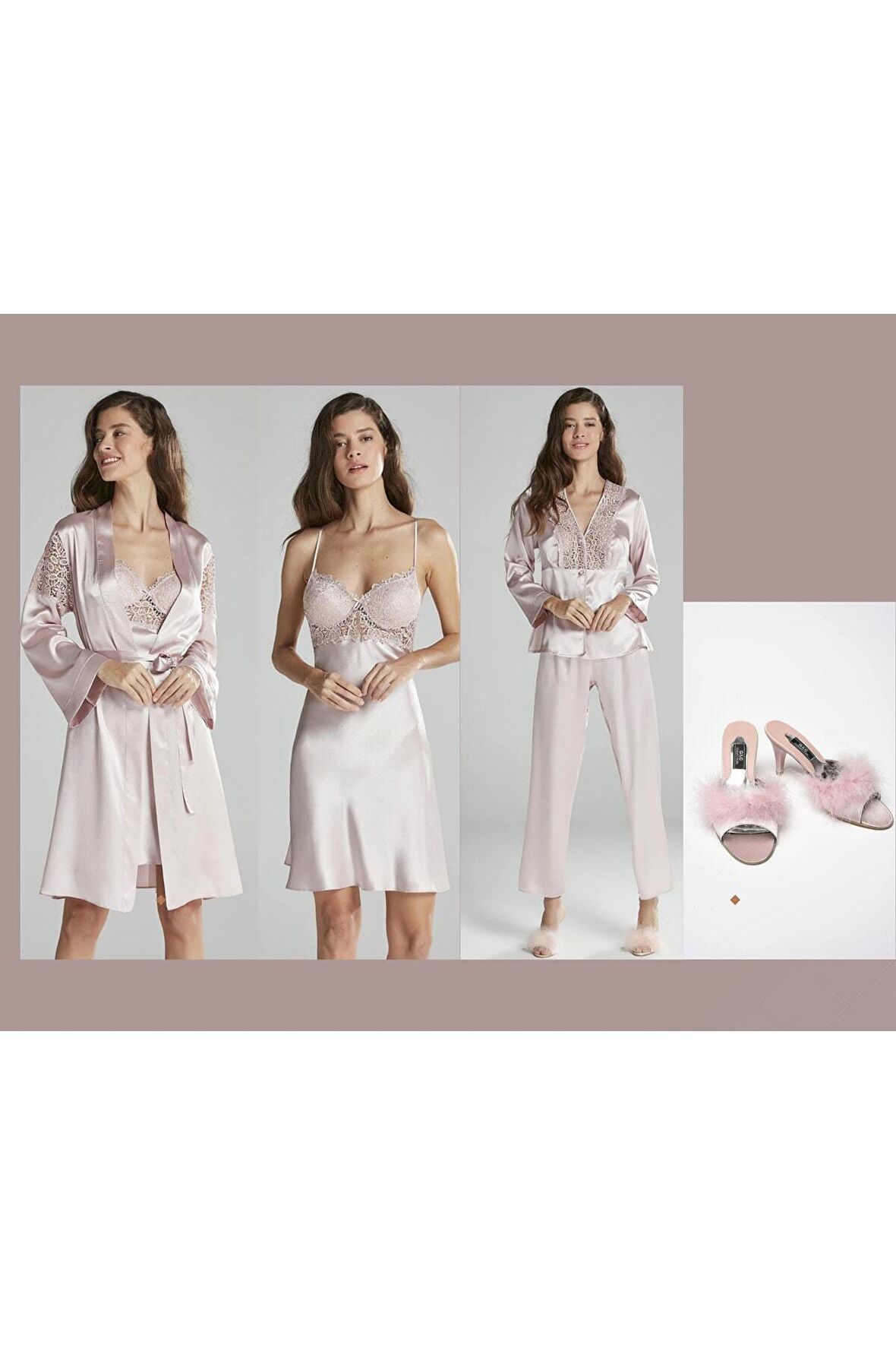 Saten Altılı Çeyiz Seti Terlik