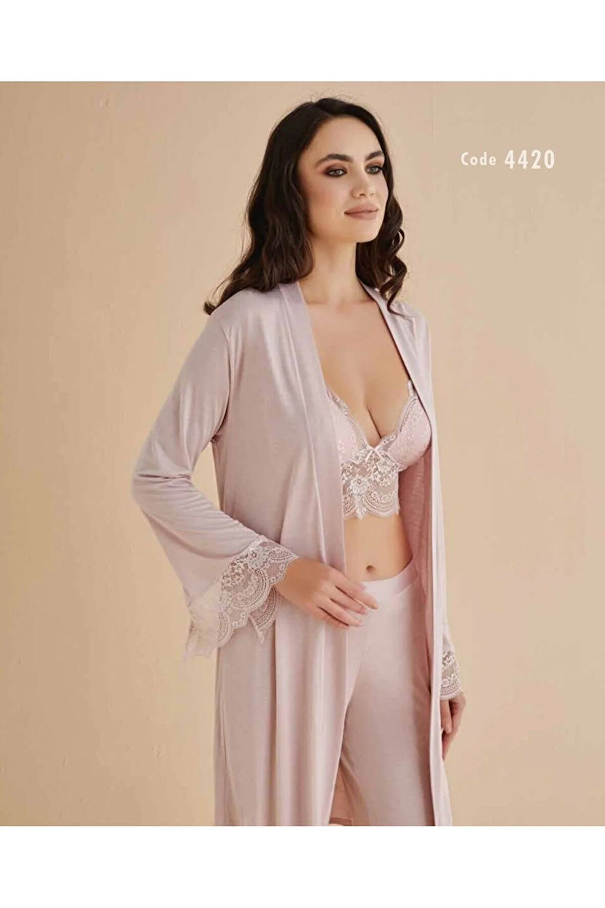 Kadın Gecelik Sabahlık Takımı 4420