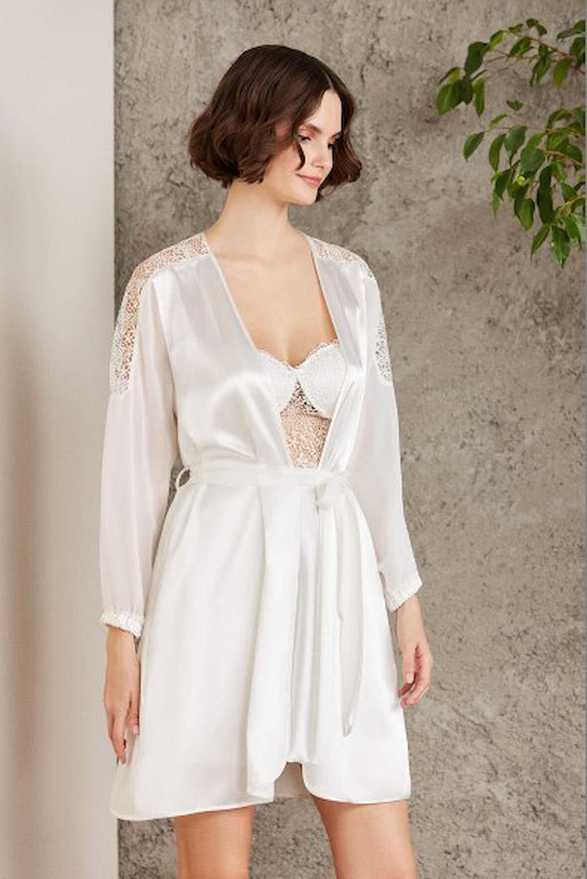 Saten Gecelik Sabahlık Pijama Takım Şort Takım 6'lı Gelin Çeyiz Seti 6005