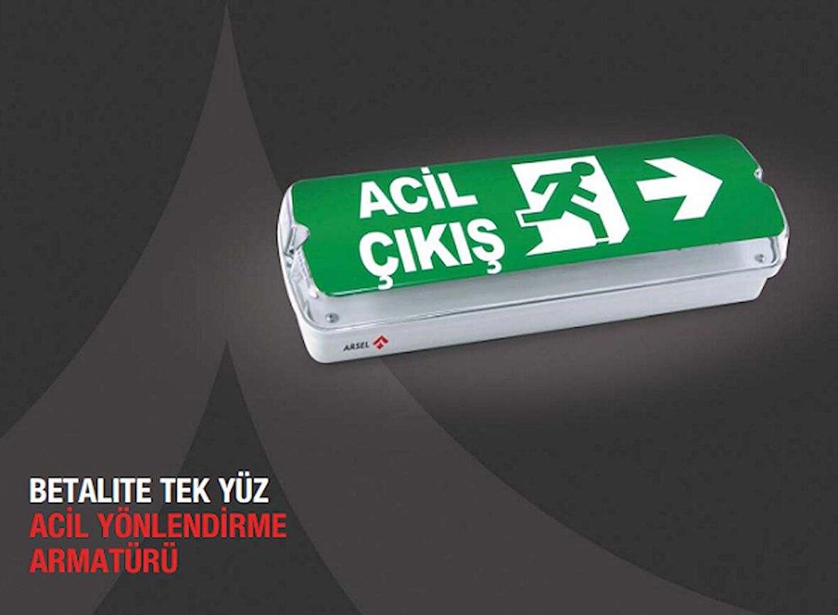 Arsel Betalite AEB-03113-L Acil Çıkış Yönlendirme Armatürü Kesintide 180 Dak. Yanan 20xF LED