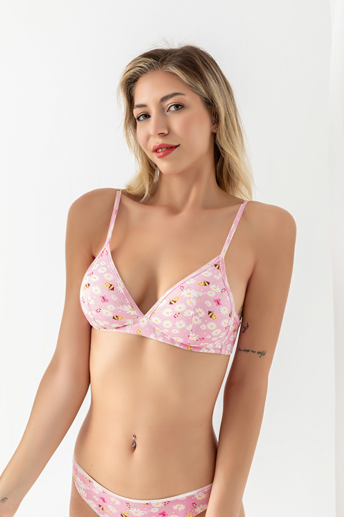 PAMUKLU DESENLİ, ÜÇGEN SÜTYEN PEMBE (MGP1961)