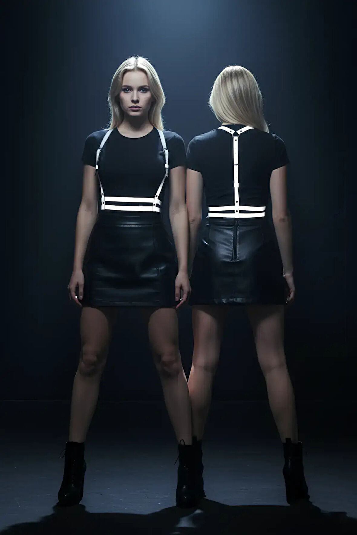 Karanlıkta Yansıyan - Reflektörlü Göğüs Harness, Parti Harness, Elbise Aksesuar - APFT205