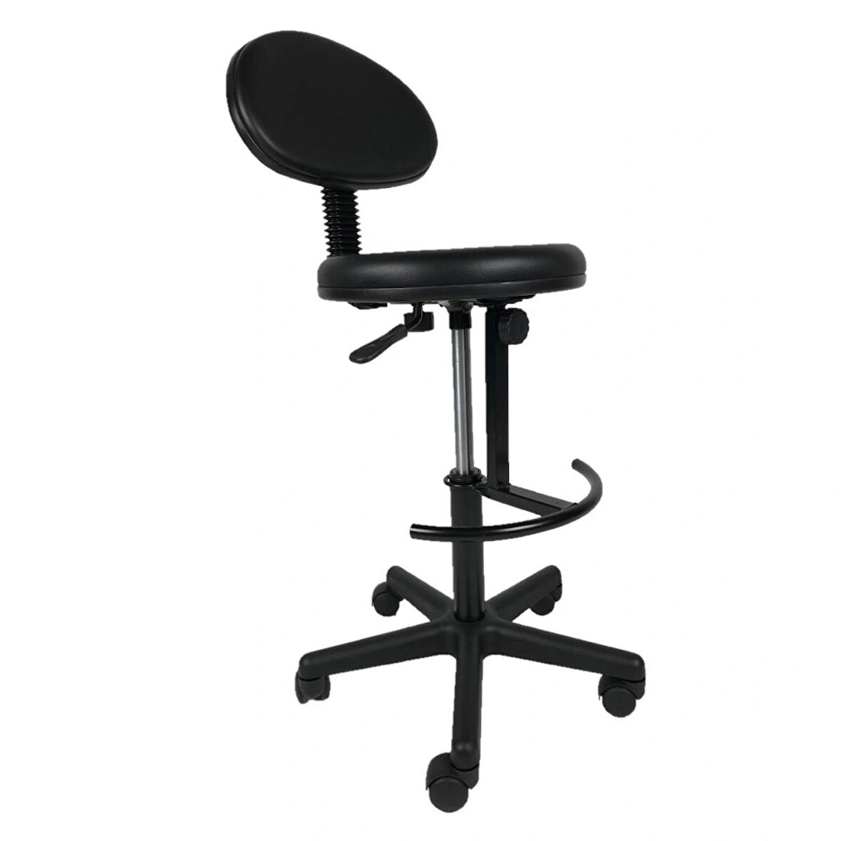 GOLDSİT MEGA YARIM ÇEMBERLİ SIRTLI TABURE 210 P (Siyah Deri)