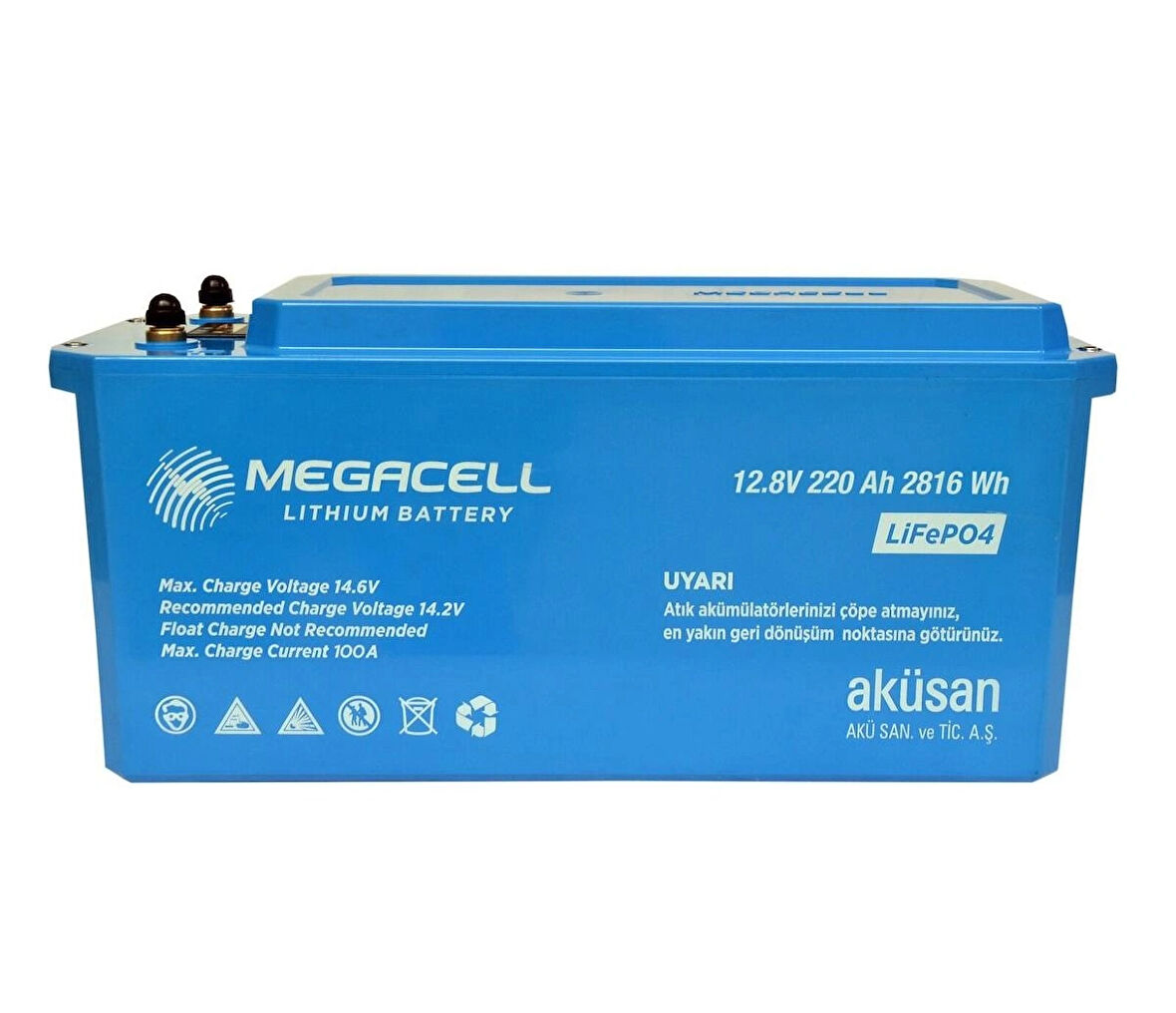 MEGACELL 12.8 V 220 Ah Bluetooth Lityum Akü