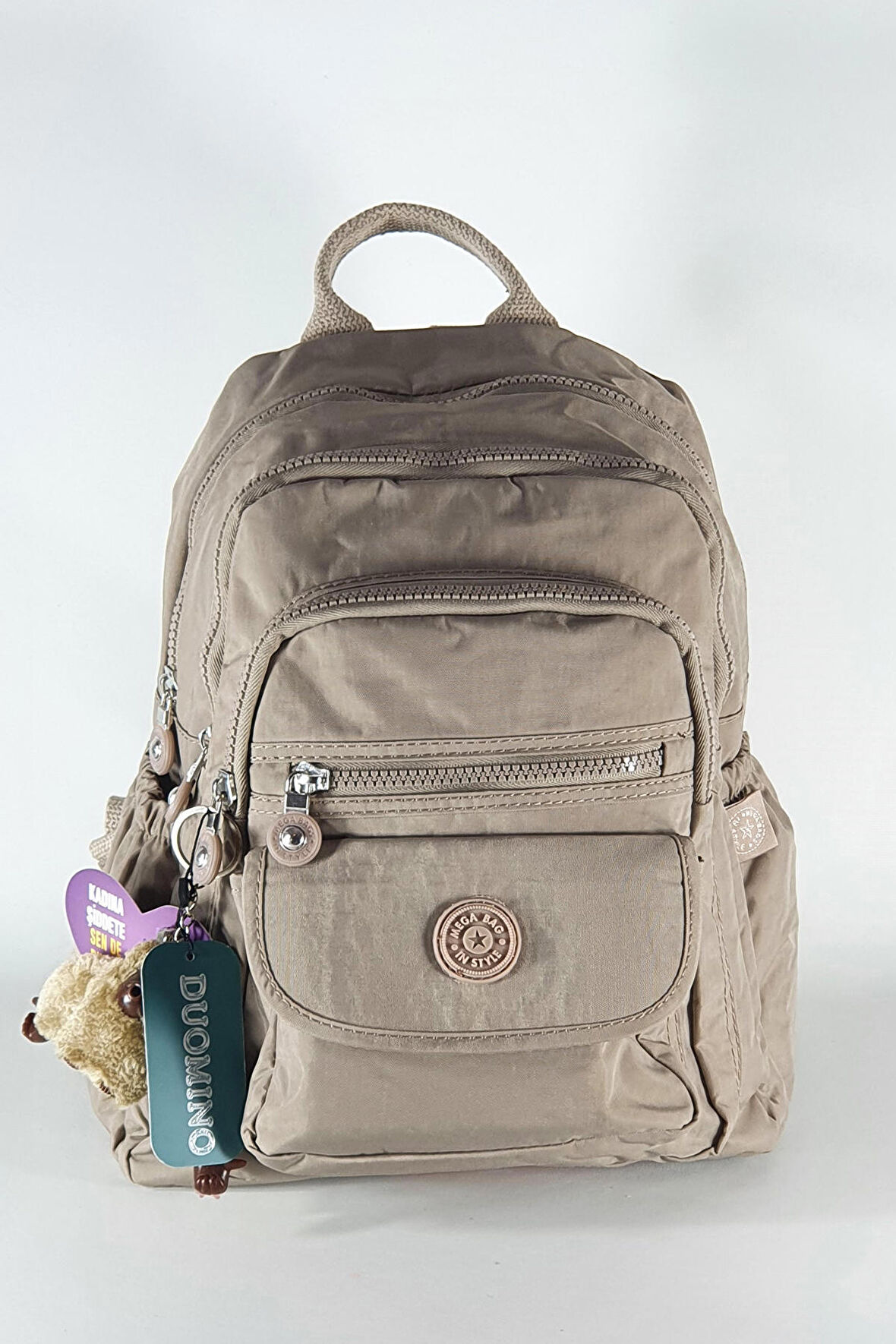 NEMO BAGS Unisex Açık Vizon Sırt Çantası 12'' İnç Günlük Kullanım Klinkır Suya Dayanıklı Sırt Çantası/ Tablet Bölmeli/ Spor Çantası Kılinkır 30x25x13cm