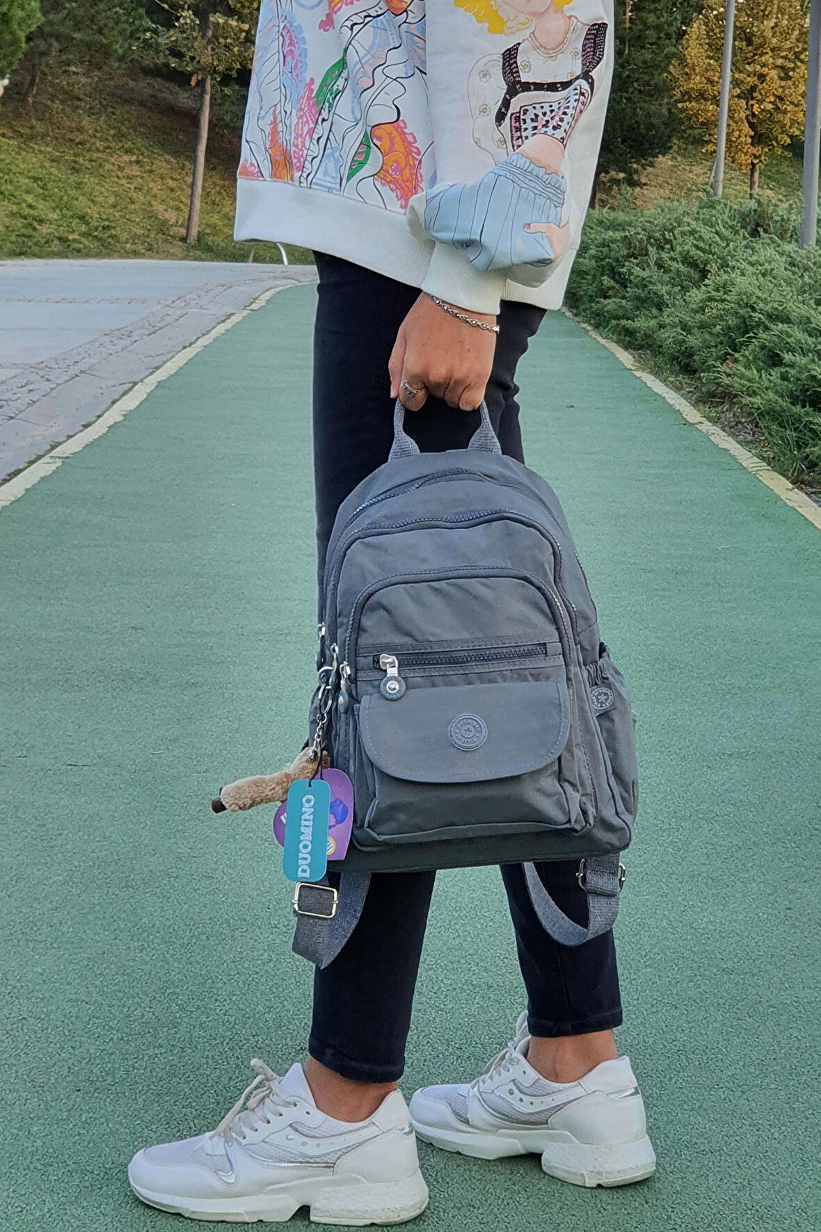 NEMO BAGS Unisex Gri Sırt Çantası 12'' İnç Günlük Kullanım Klinkır Suya Dayanıklı Sırt Çantası/ Tablet Bölmeli/ Spor Çantası Kılinkır 30x25x13cm