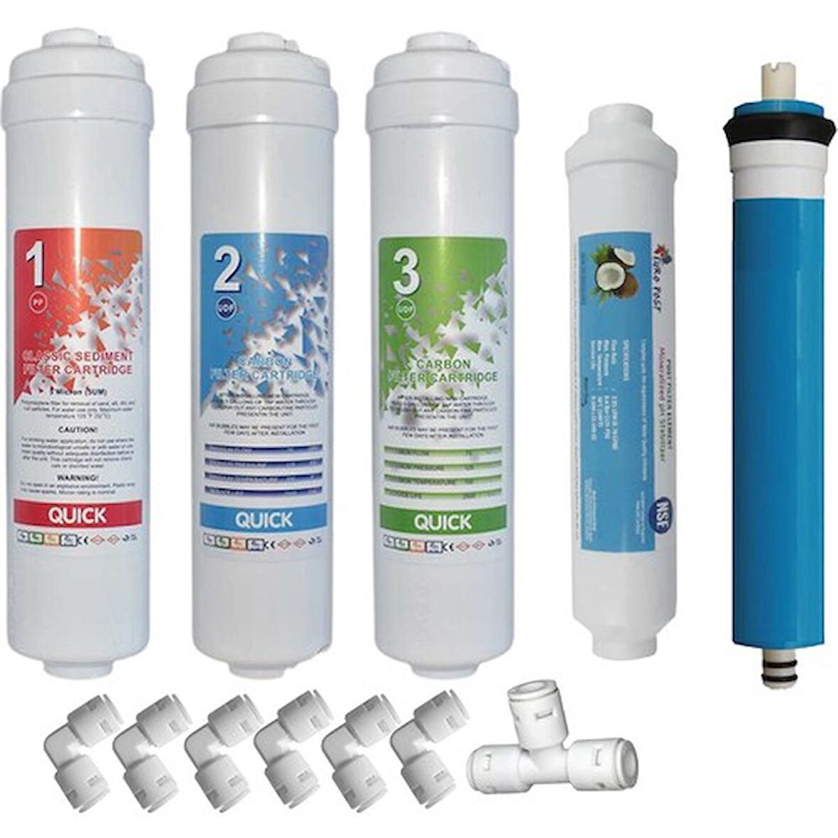 Sulook Inline Kapalı Kasa Tüm Su Arıtma Cihazlarına Uyumlu 5'li Filtre Takımı