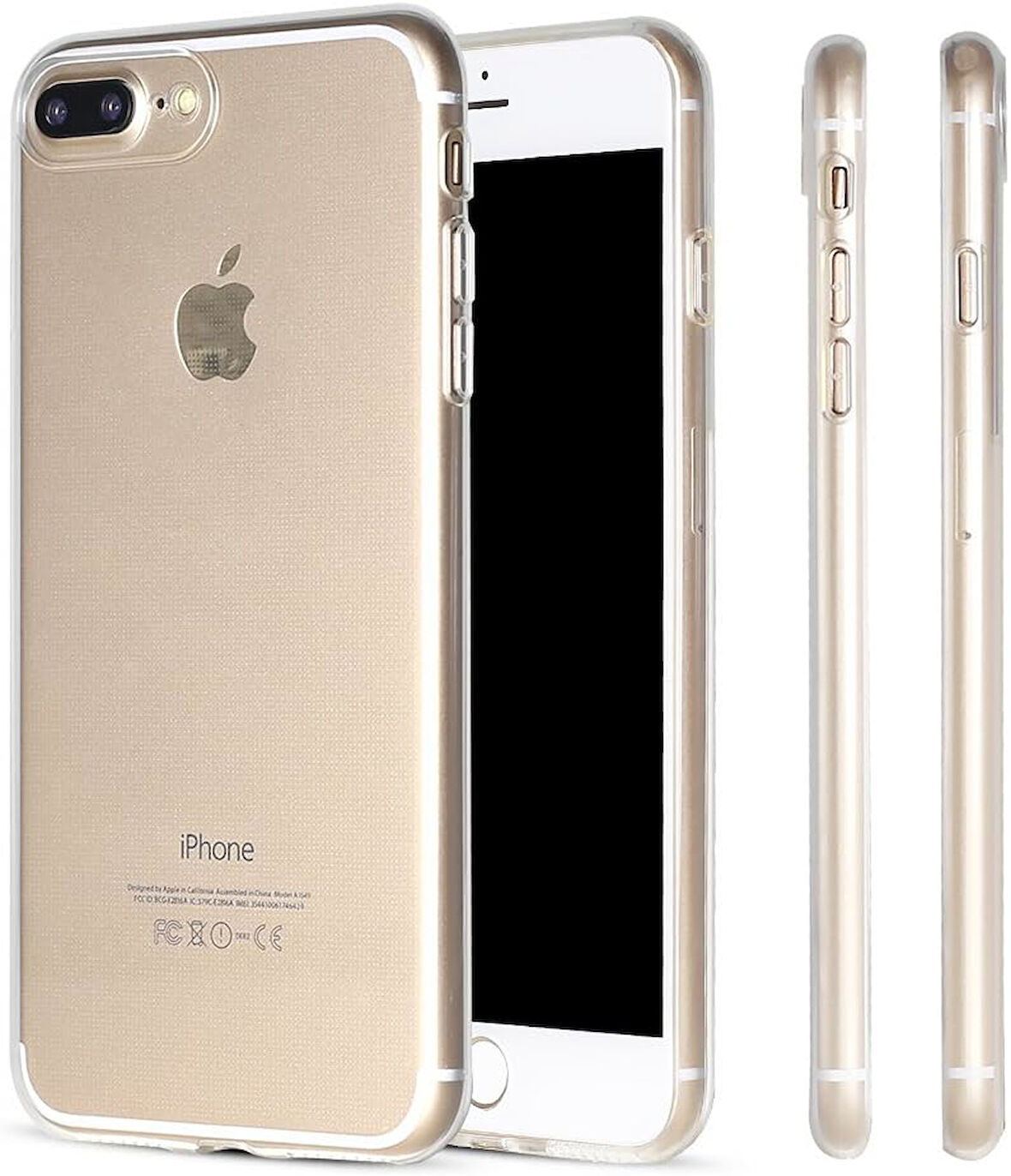 Iphone 7 Plus ve 8 Plus Uyumlu Kamera Korumalı Lüks Şeffaf Silikon Kılıf