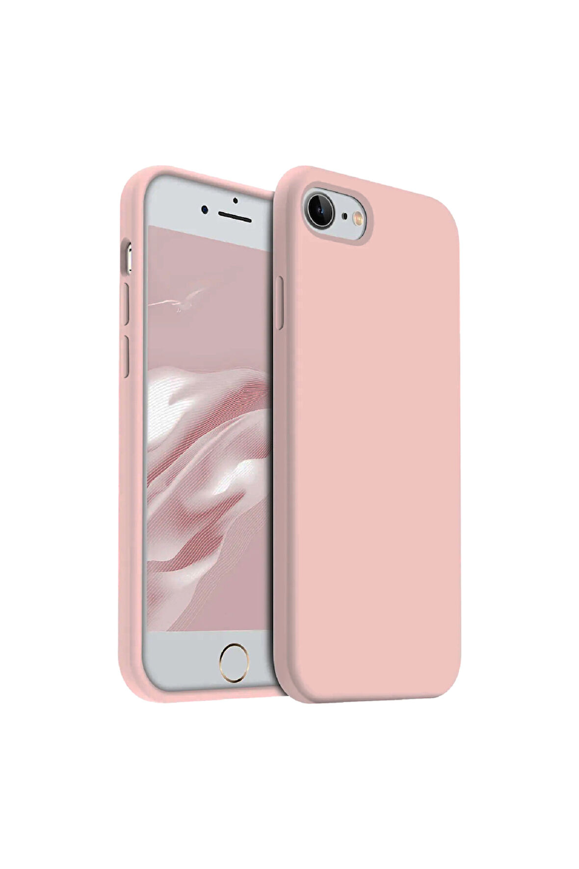 iphone 7-8-Se 2020 Uyumlu Premium Lansman Liquid Silikon Kılıf İçi Kadife-Kum Pembe