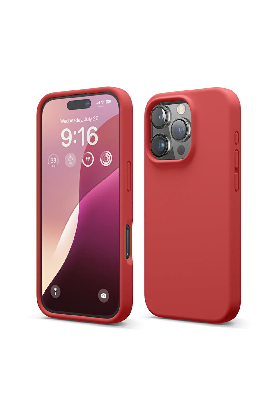 iphone 16 ProMax Uyumlu Premium Lansman Liquid Silikon Kılıf İçi Kadife-Kırmızı