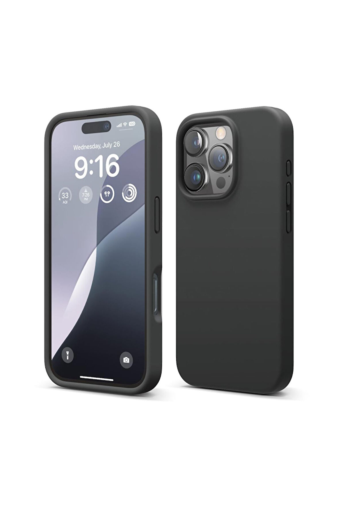 iphone 16 ProMax Uyumlu Premium Lansman Liquid Silikon Kılıf İçi Kadife-Siyah