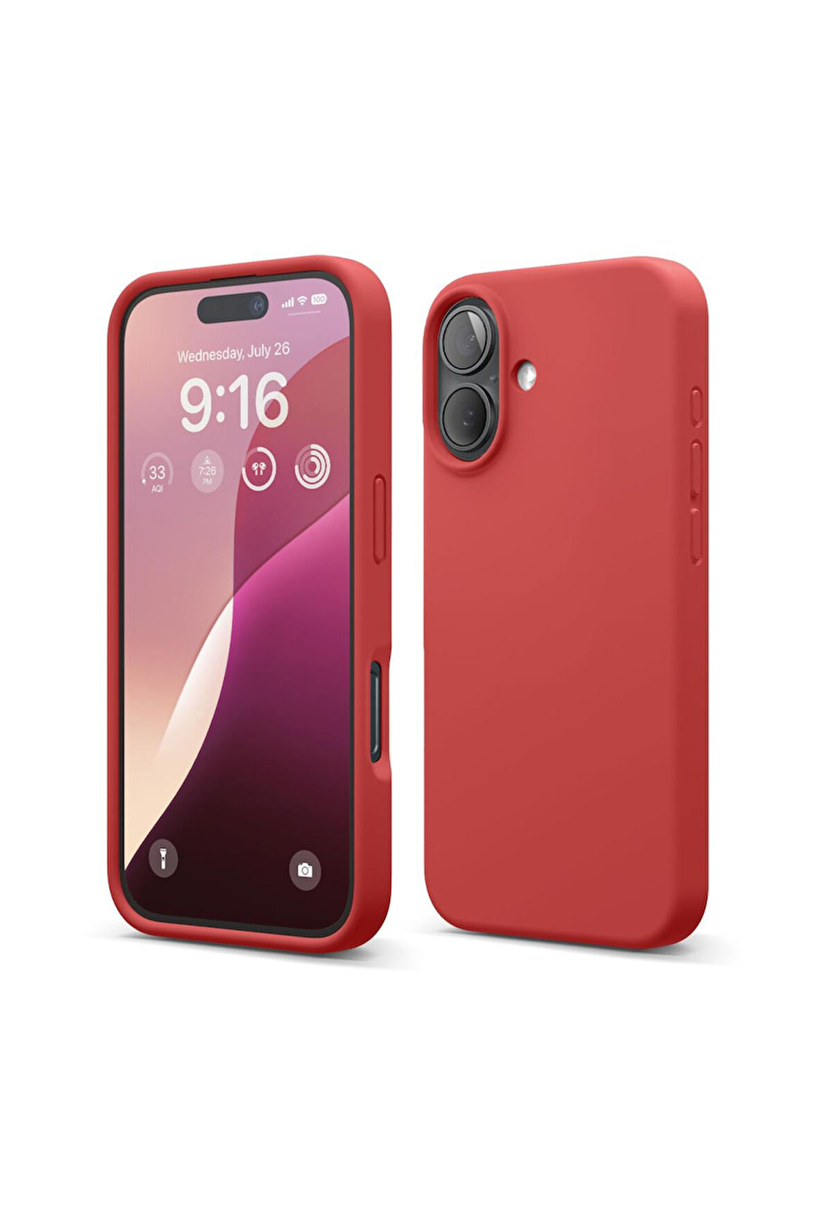 iphone 16 Uyumlu Premium Lansman Liquid Silikon Kılıf İçi Kadife-Kırmızı