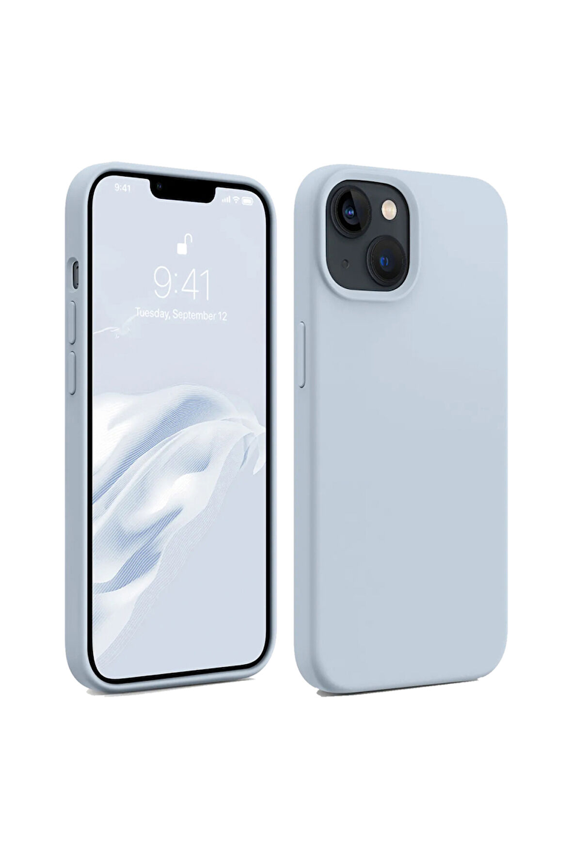 iphone 13/14 Uyumlu Premium Lansman Liquid Silikon Kılıf İçi Kadife-Bebe Mavi