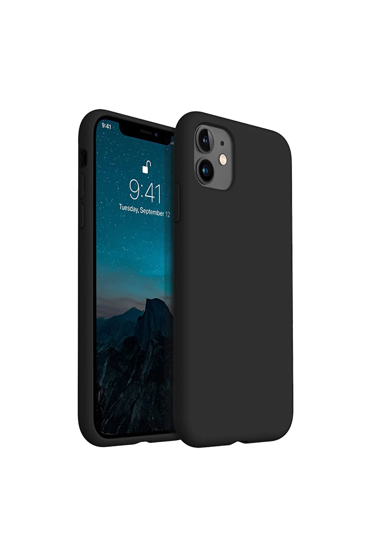 iphone 11 Uyumlu Premium Lansman Liquid Silikon Kılıf İçi Kadife-Siyah