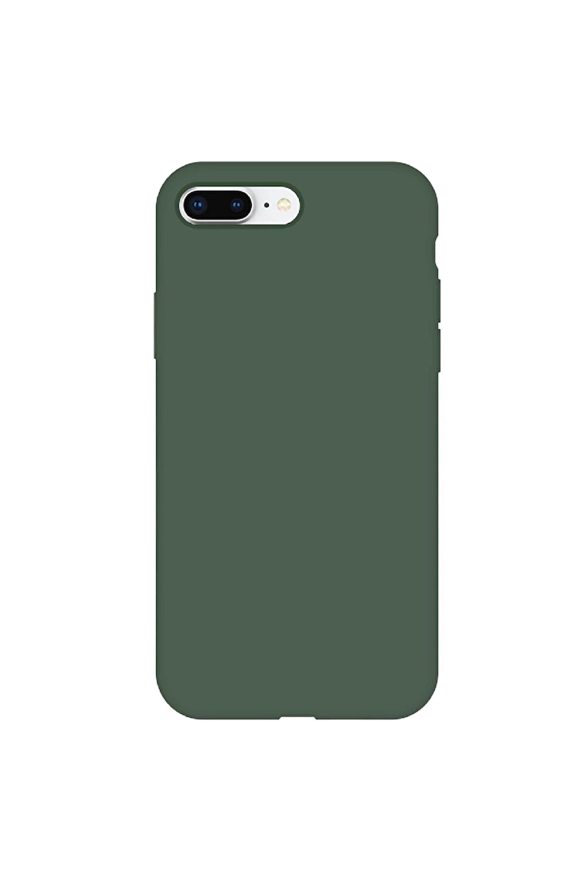 iphone 7 Plus/8 Plus Uyumlu Premium Lansman Liquid Silikon Kılıf İçi Kadife-Çam Yeşili