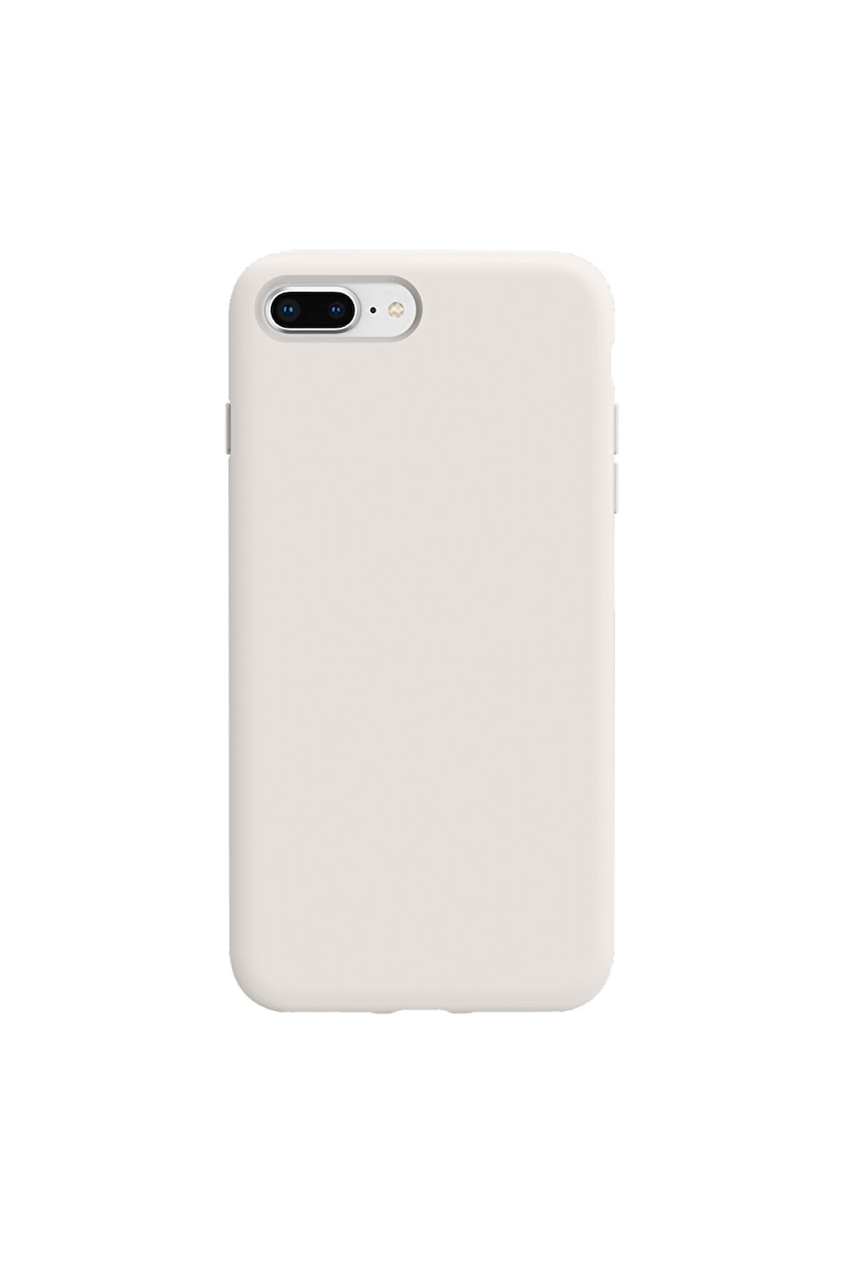 iphone 7 Plus/8 Plus Uyumlu Premium Lansman Liquid Silikon Kılıf İçi Kadife-Beyaz