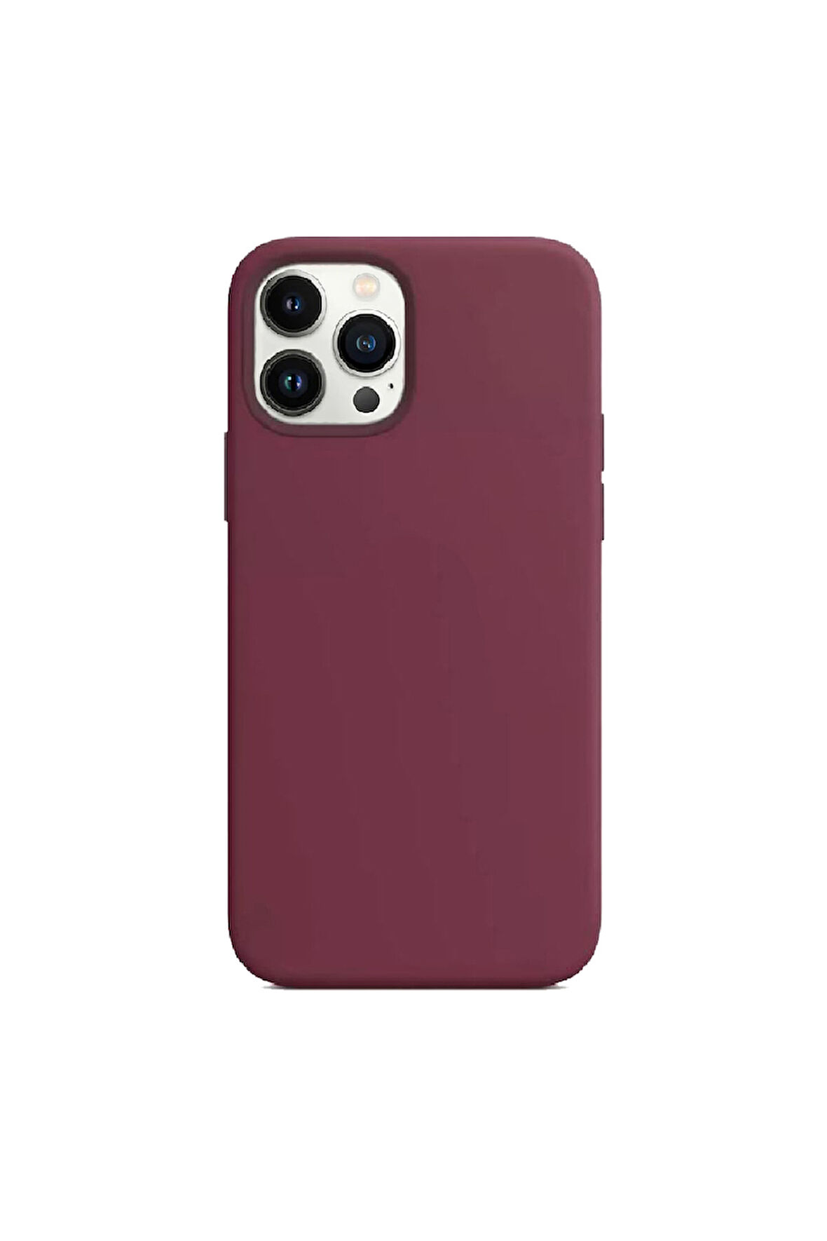 iphone 14 ProMax Uyumlu Premium Lansman Liquid Silikon Kılıf İçi Kadife-Bordo